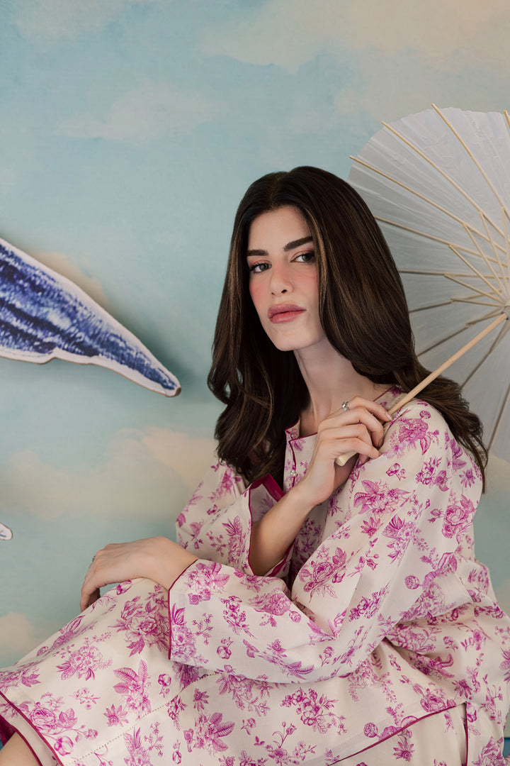 Pink Ferbera 2Pc - Printed Lawn Dress