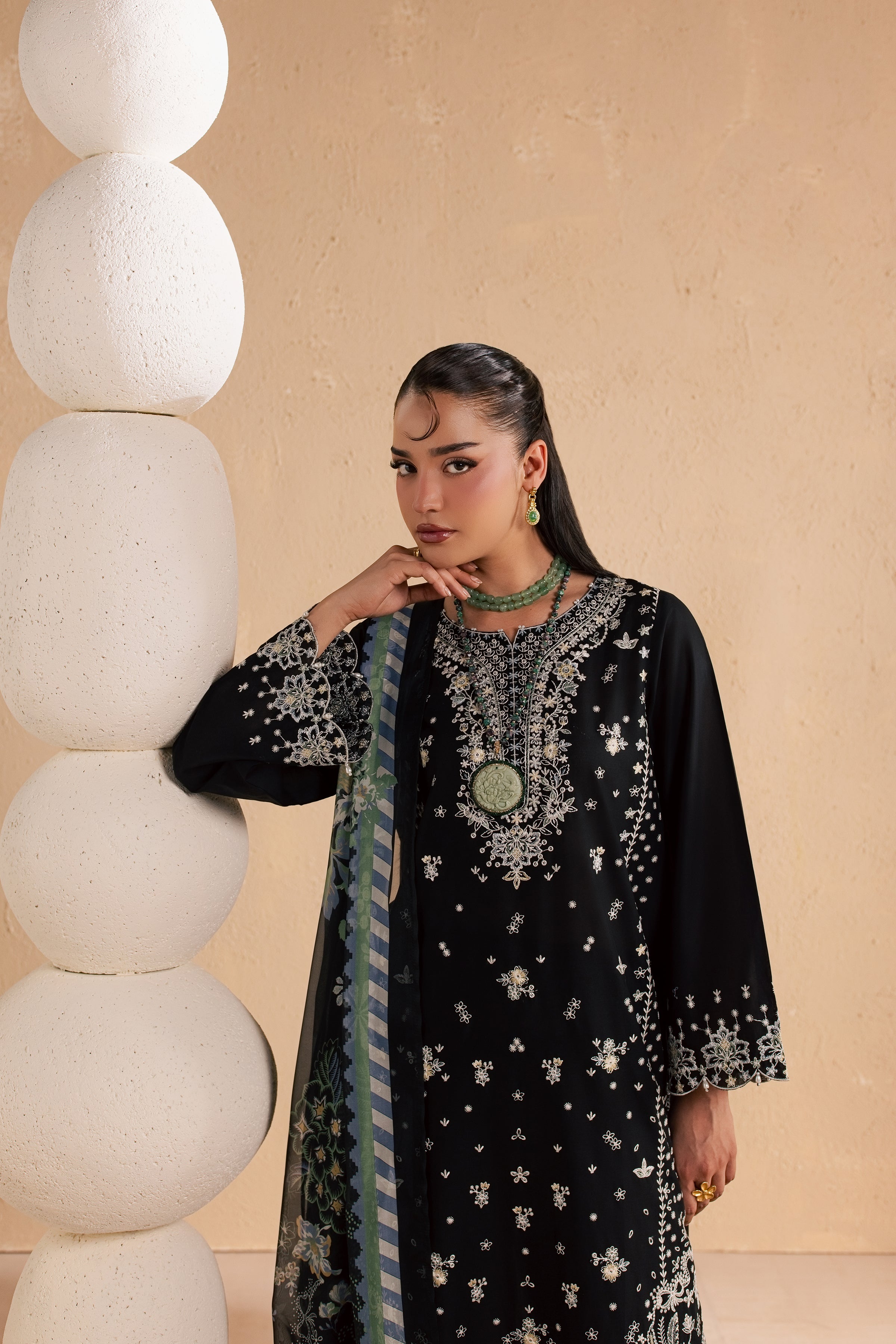 Brno 3Pc - Festive Embroidered Lawn