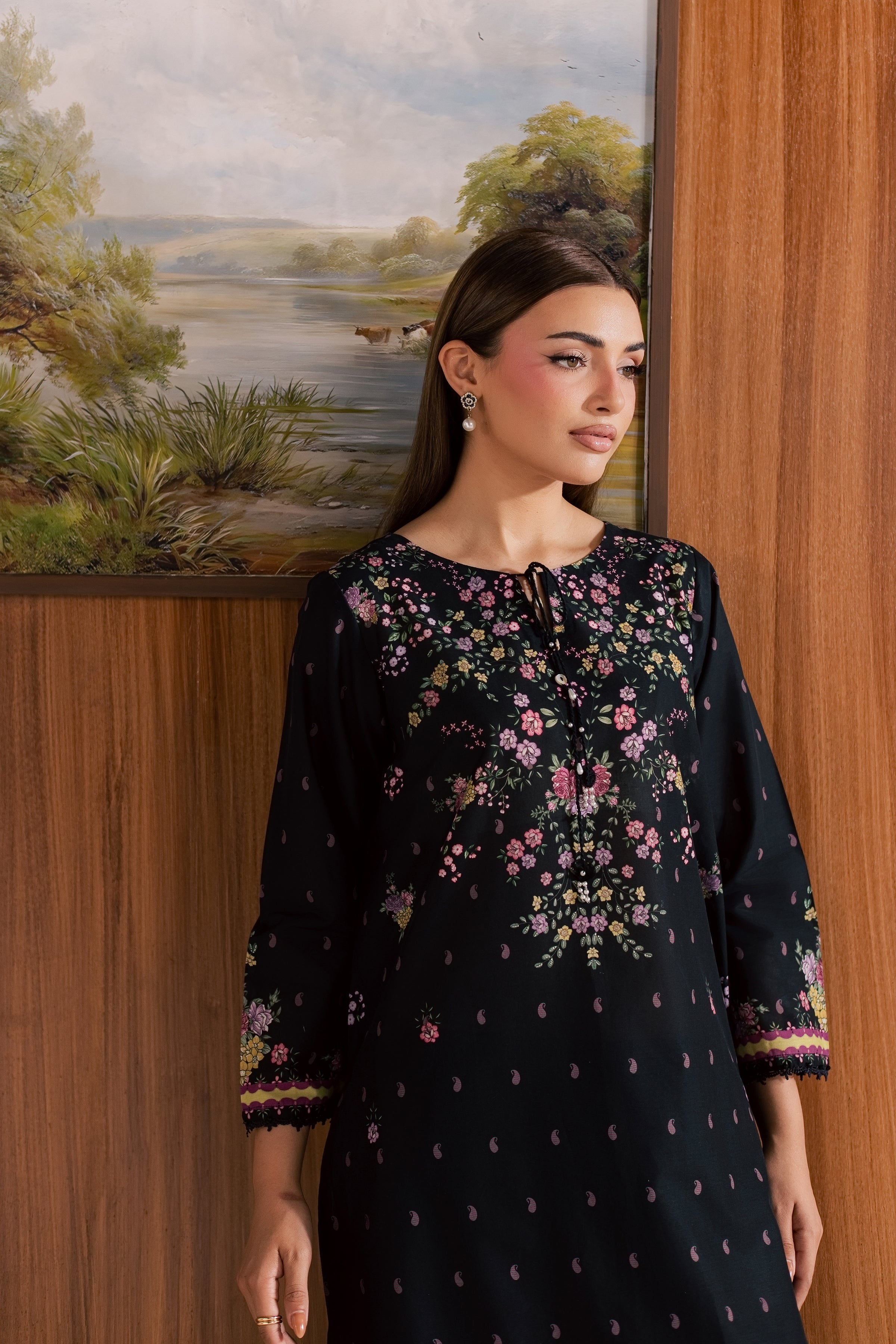 Black Marcella 2Pc - Printed Lawn Dress