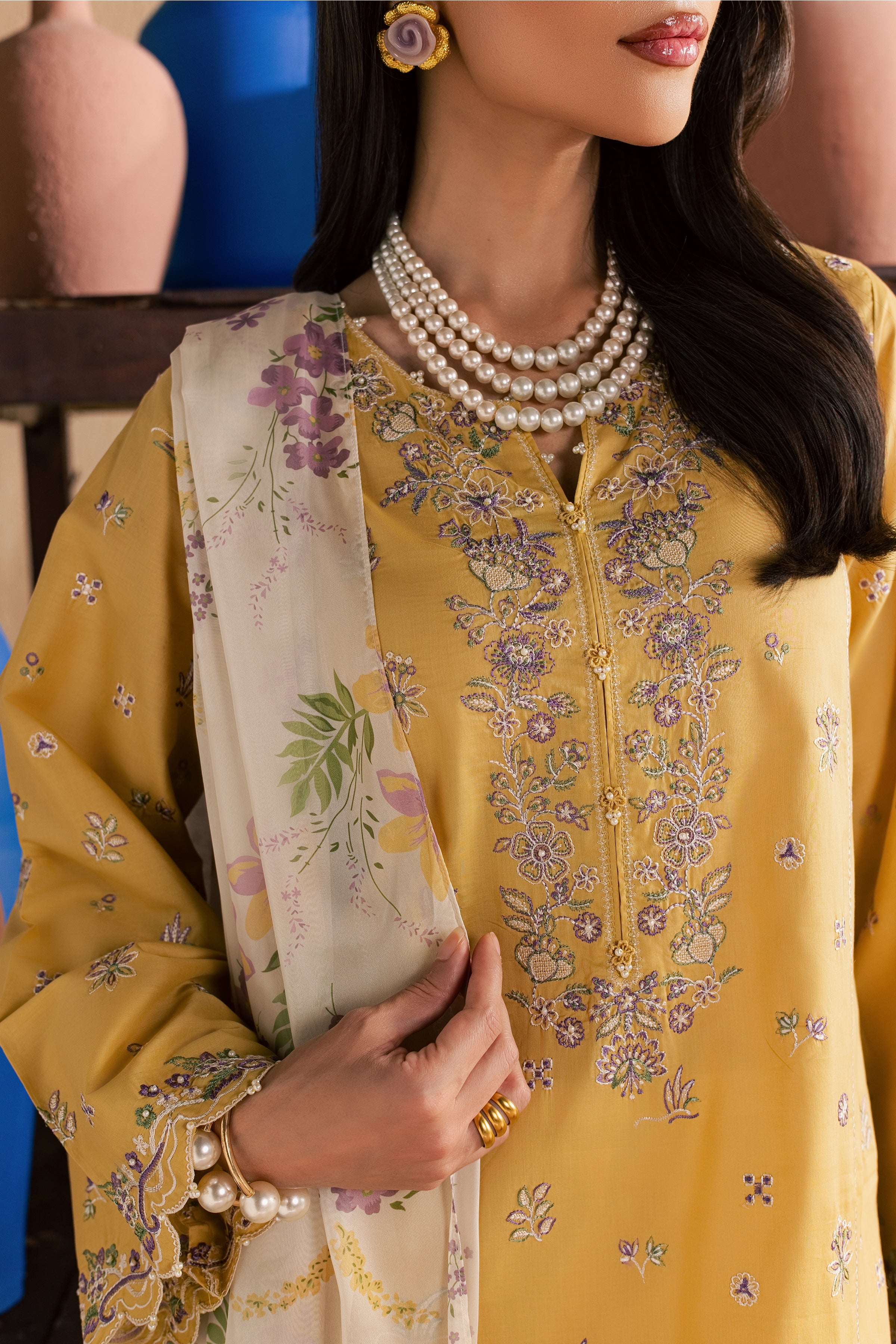 Miren 3Pc - Festive Embroidered Lawn