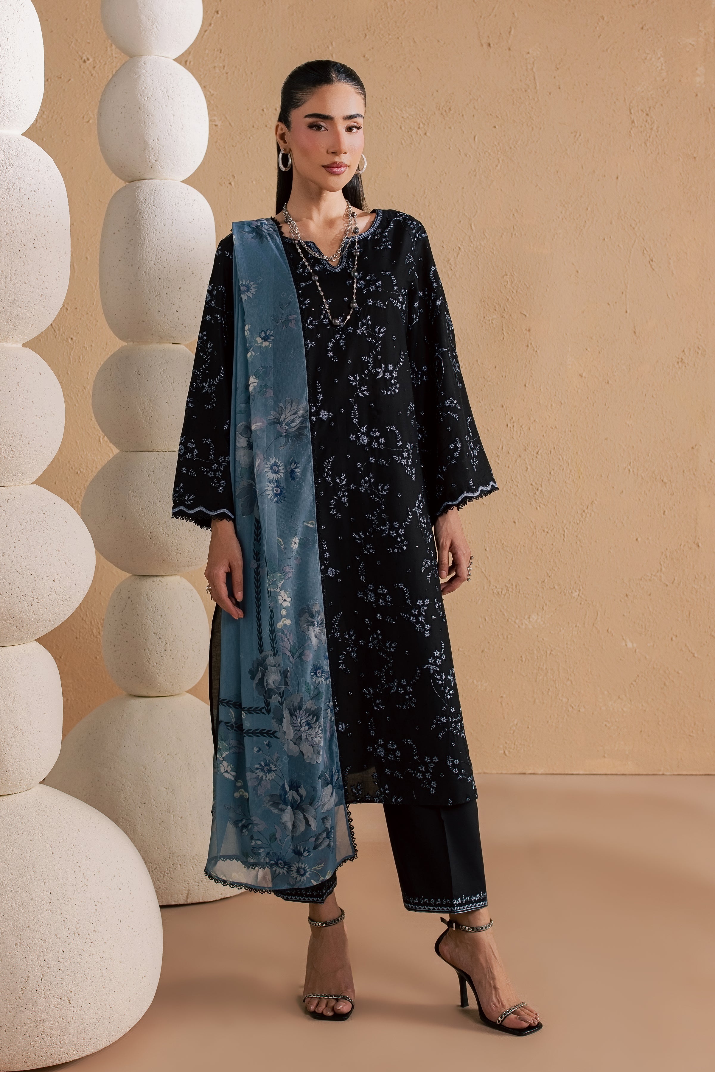 Moonlit 3Pc - Festive Embroidered Lawn