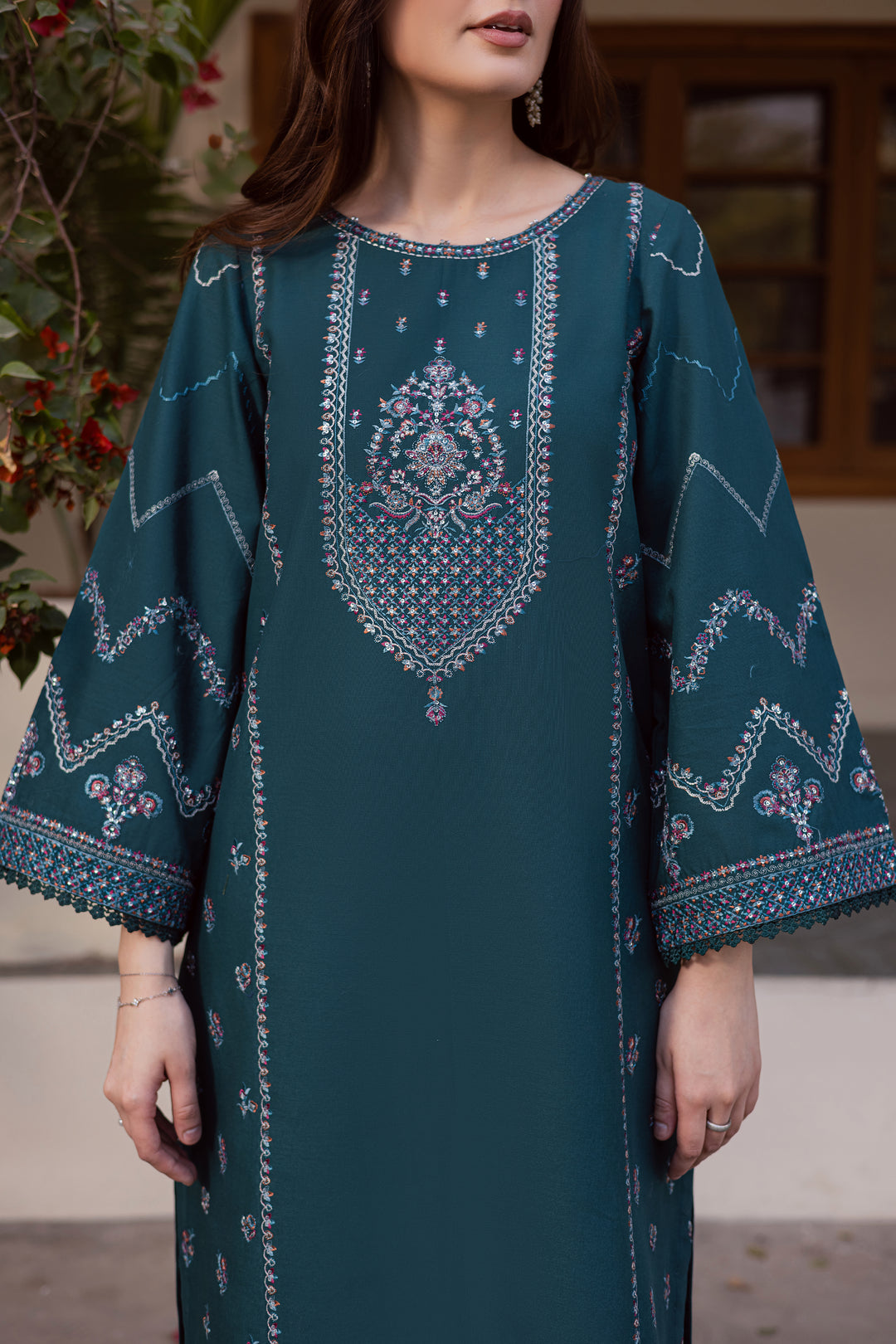 Wafer 2Pc - Embroidered Khaddar Dress