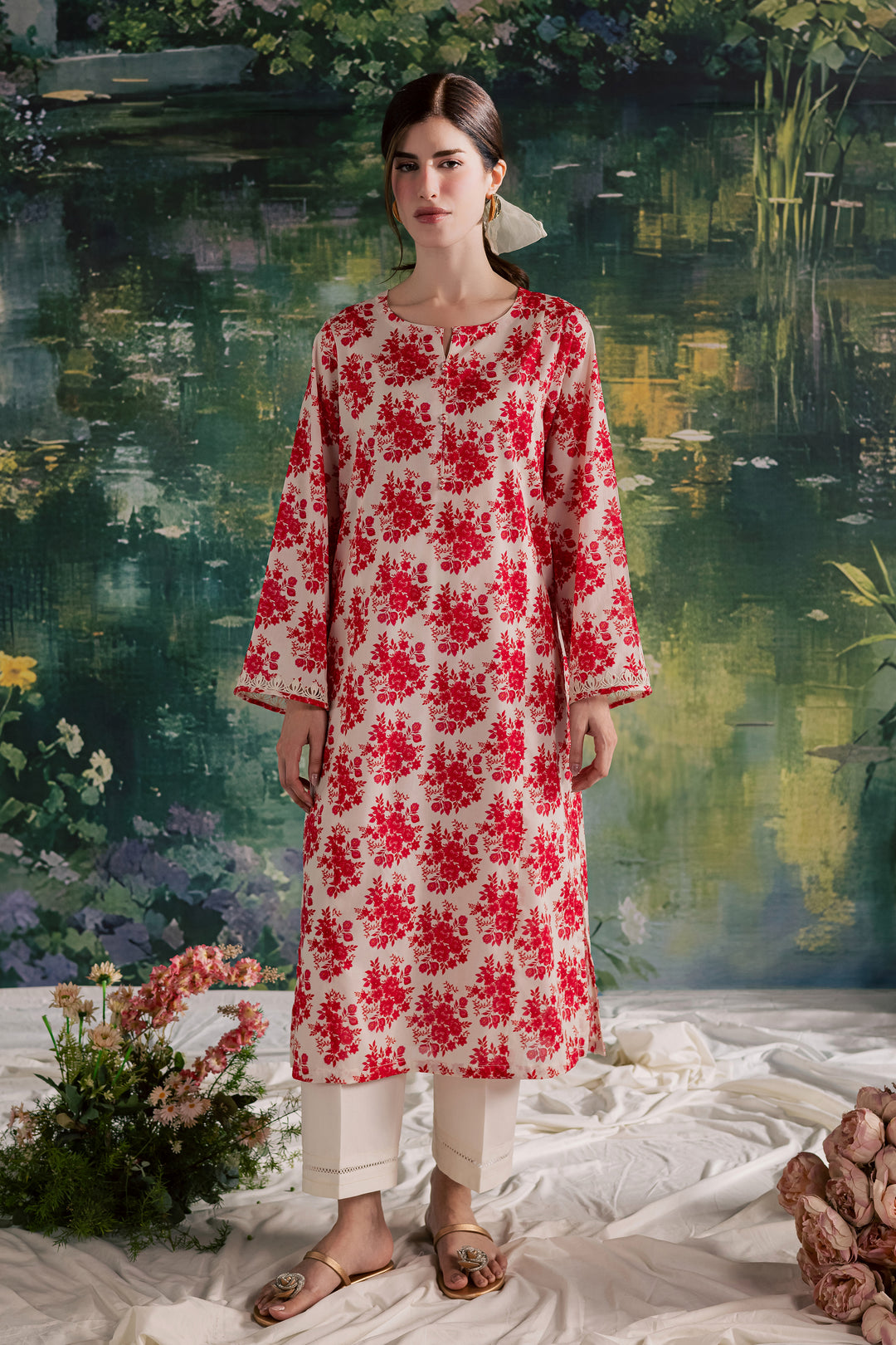 Cardi 2Pc - Printed Lawn Dress