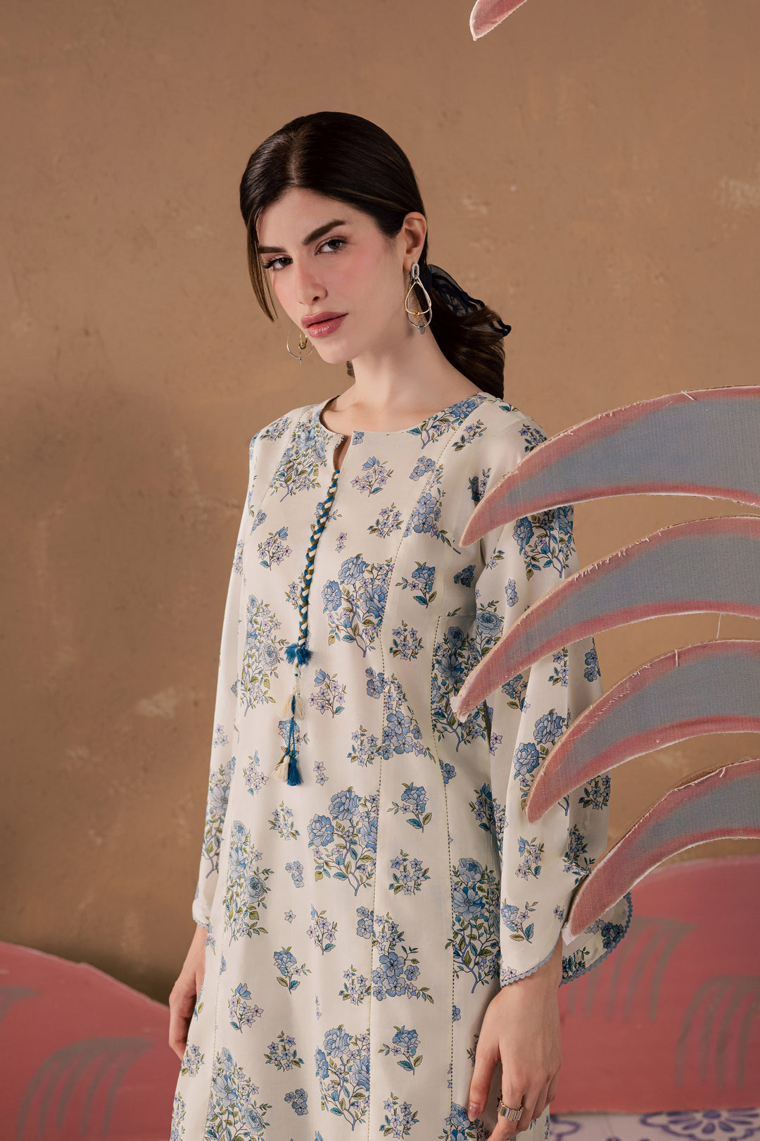 White Elsa 2Pc - Printed Lawn Dress