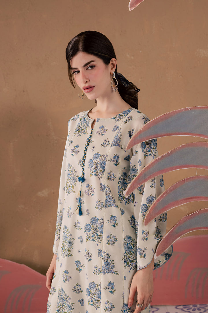 White Elsa 2Pc - Printed Lawn Dress