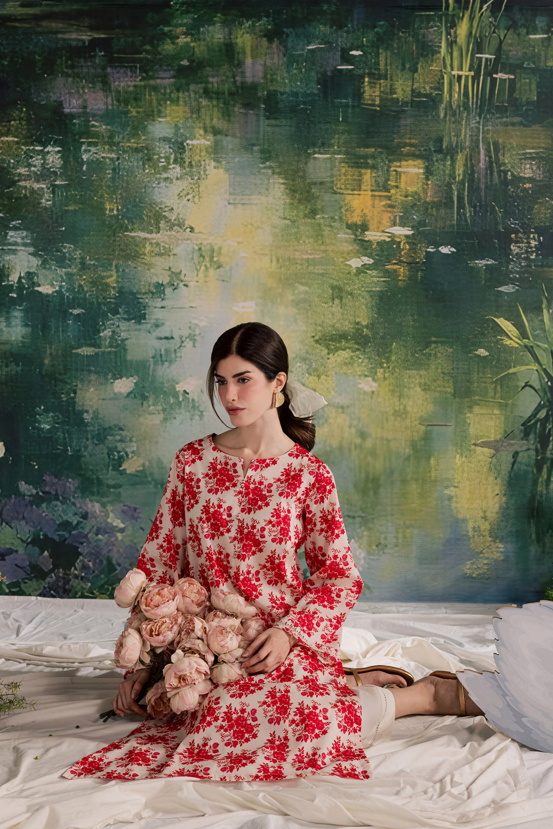 Cardi 2Pc - Printed Lawn Dress