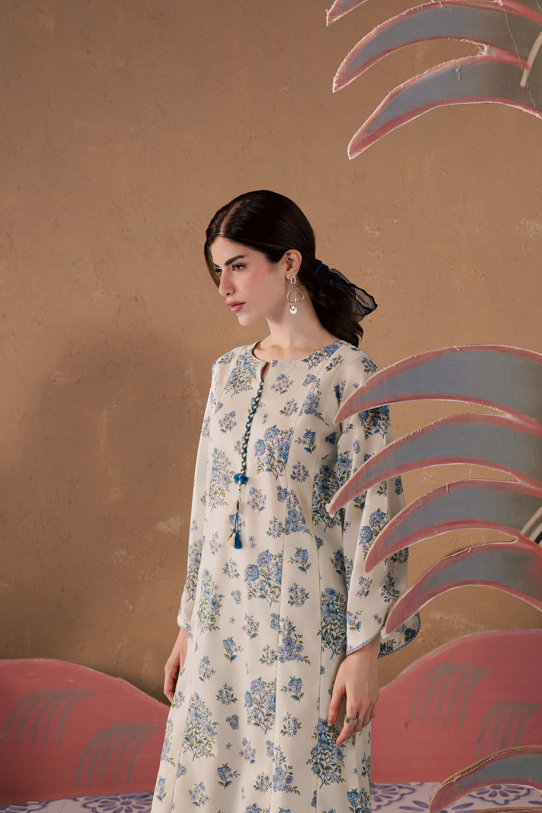 White Elsa 2Pc - Printed Lawn Dress