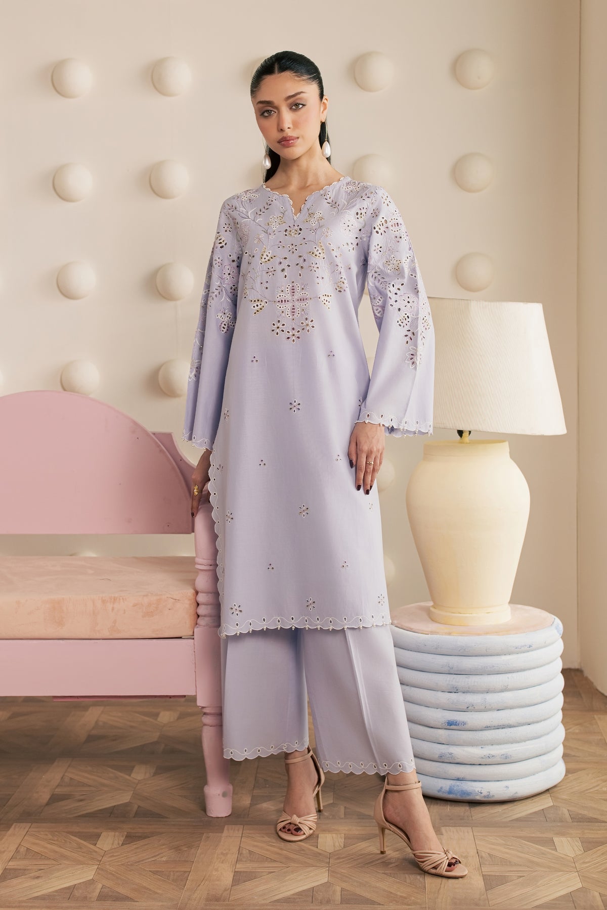 Lavender Bliss 2Pc - Embroidered Cambric Pret
