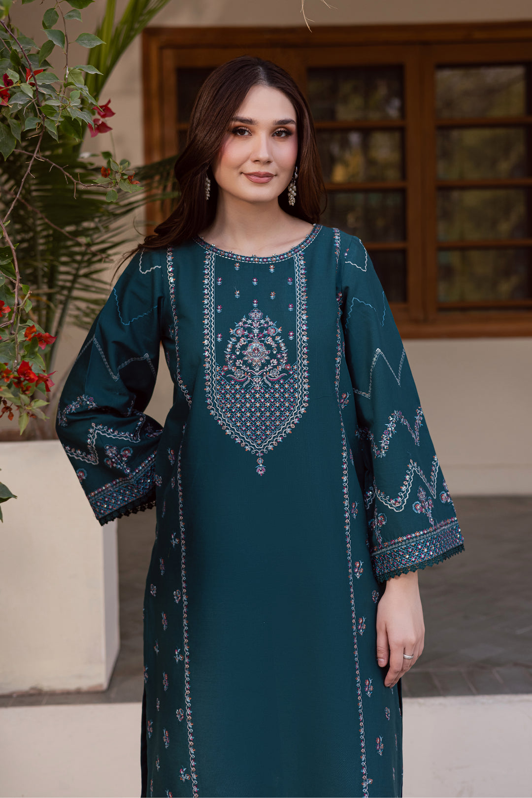 Wafer 2Pc - Embroidered Khaddar Dress