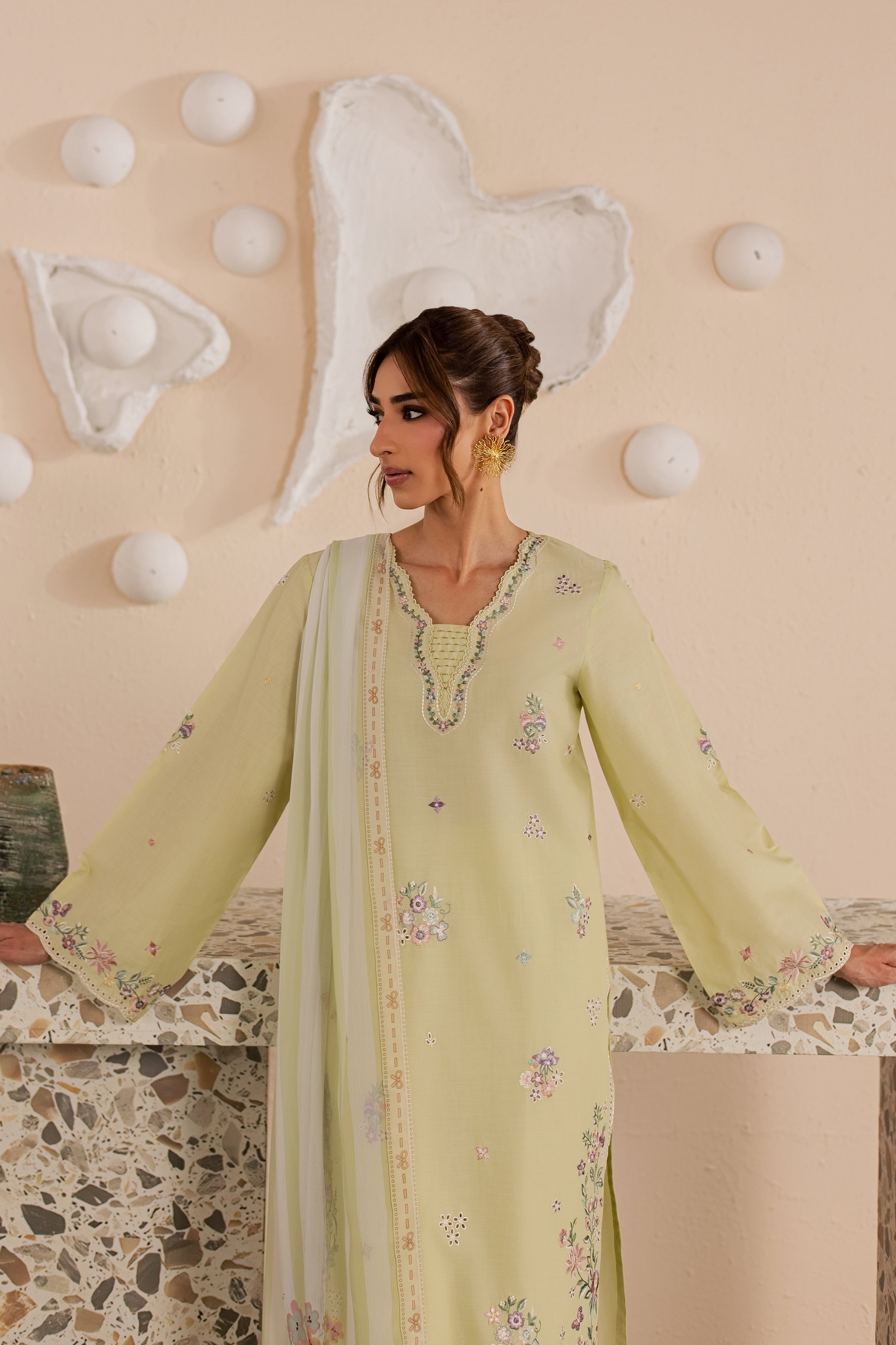 Eris 3Pc - Embroidered Lawn Dress