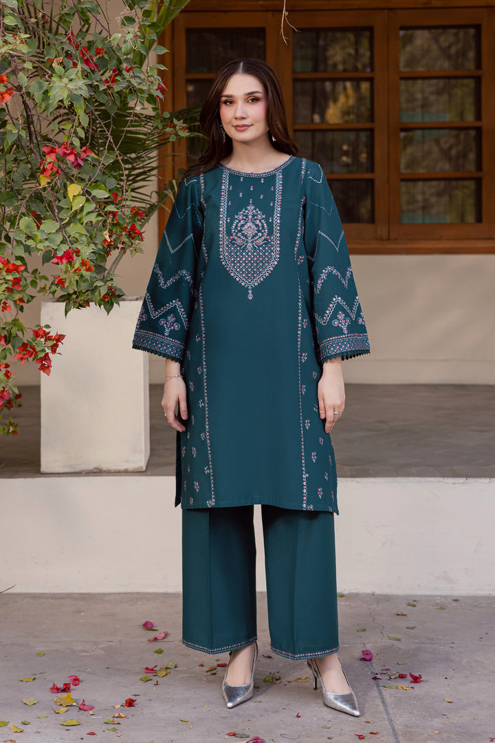 Wafer 2Pc - Embroidered Khaddar Dress