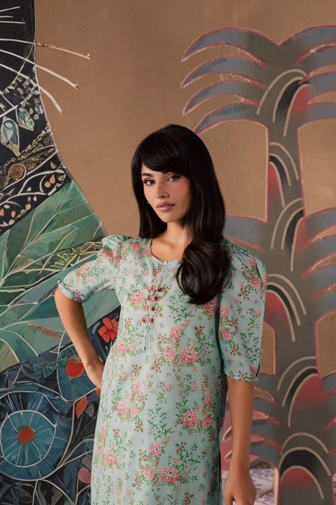 Blue Zerin 2Pc - Printed Lawn Dress