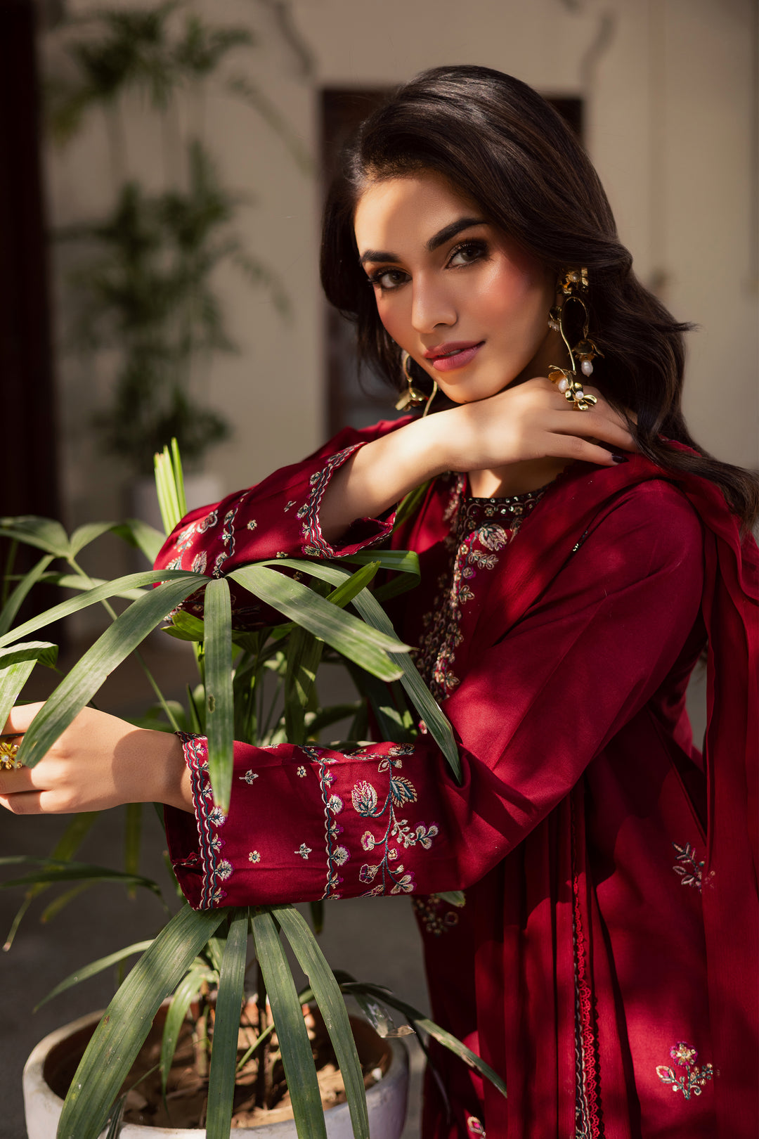 Lail 3Pc - Embroidered Khaddar Dress
