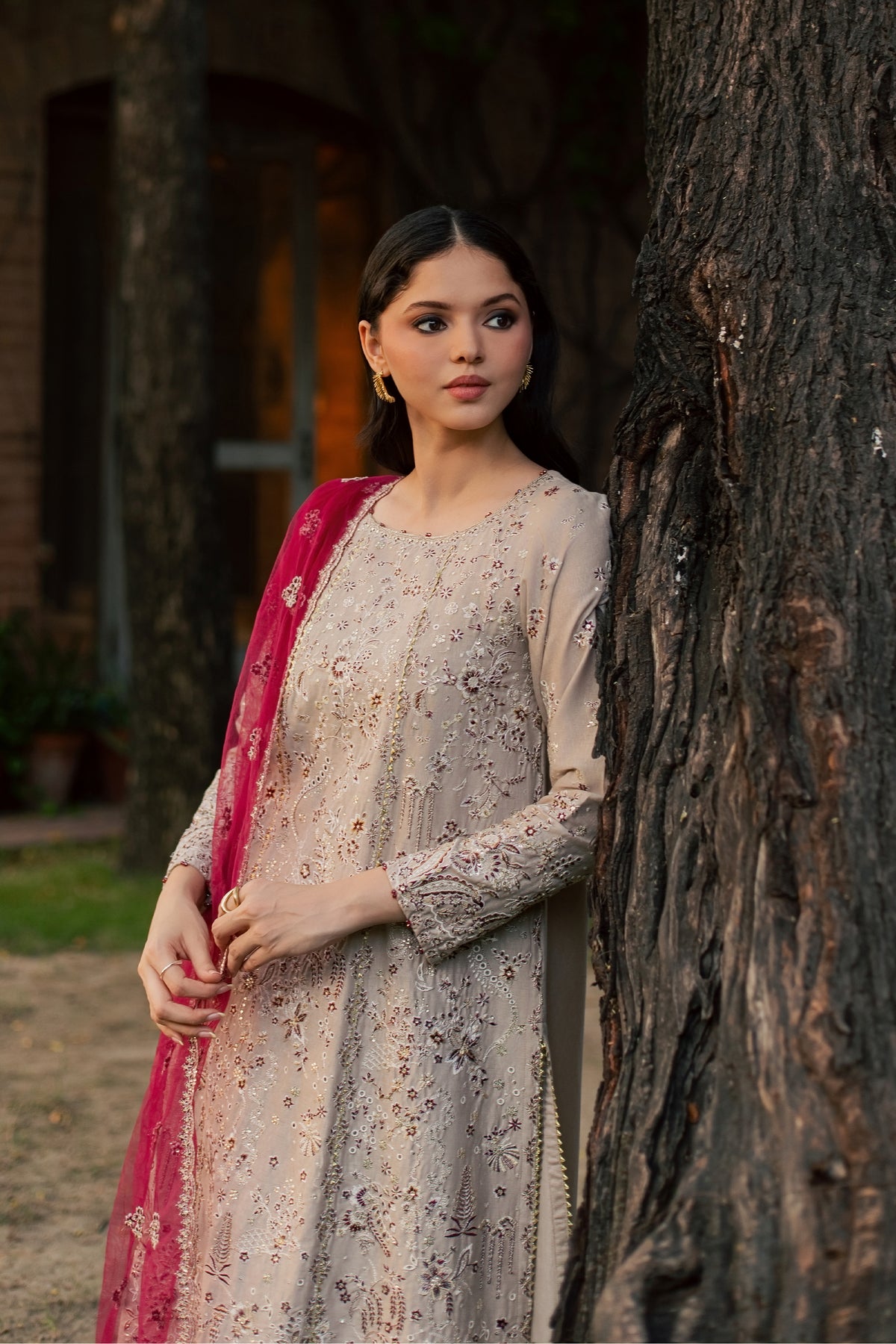Naina 3Pc - Embroidered Karandi Pret