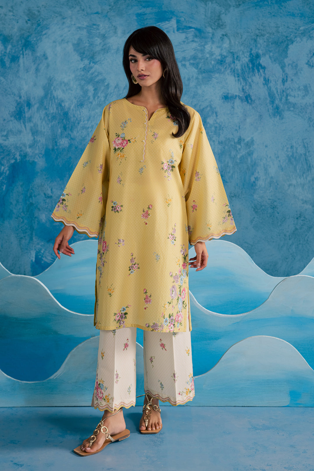 Lime floret 2Pc - Printed Lawn Dress
