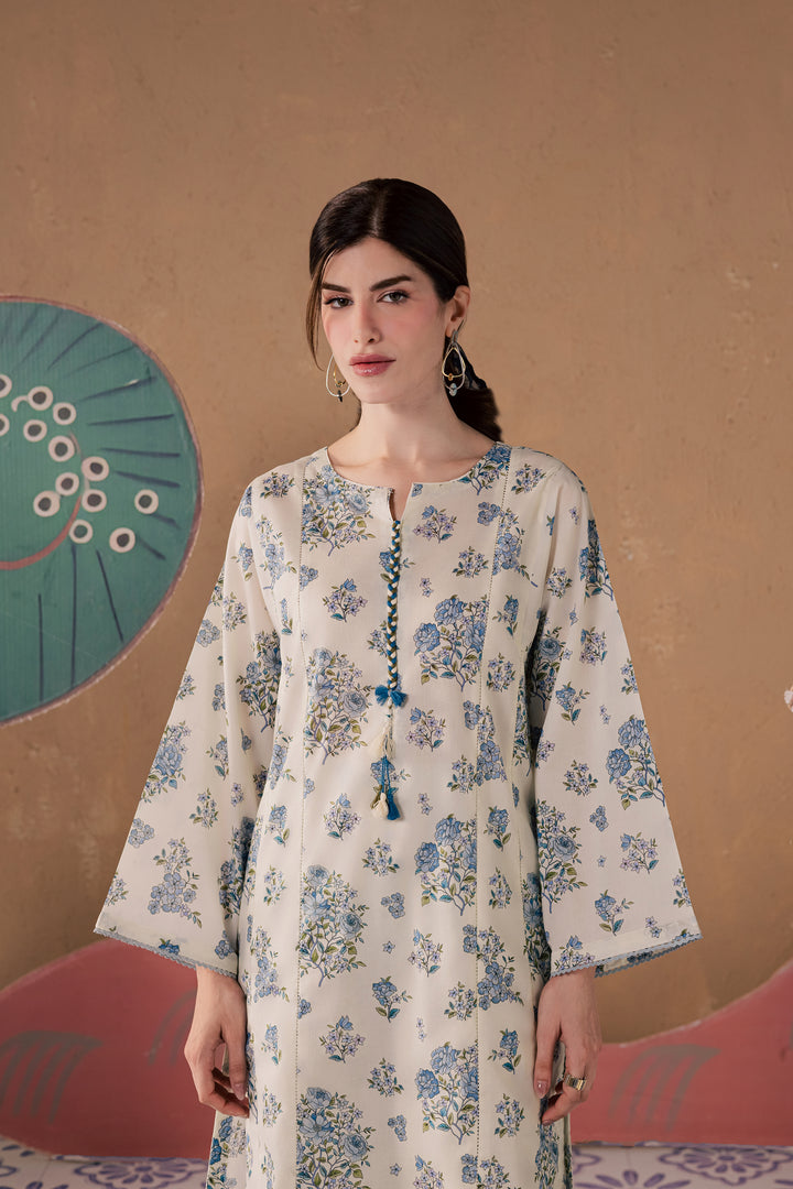 White Elsa 2Pc - Printed Lawn Dress