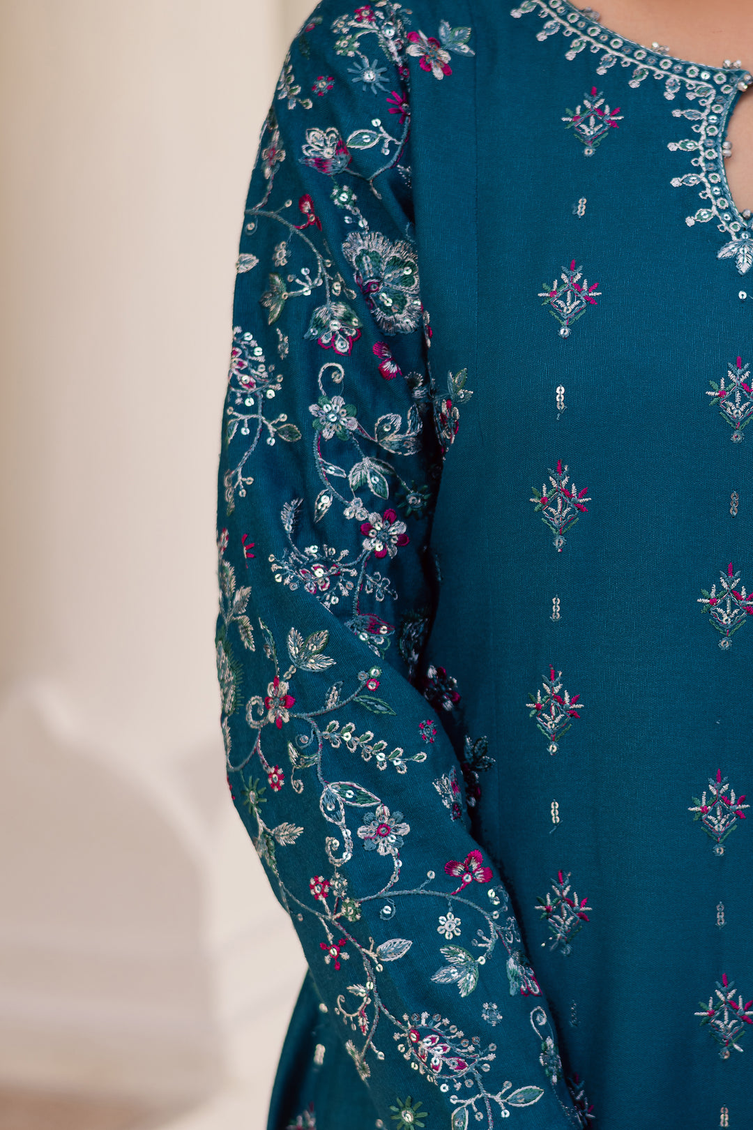 Karen 2Pc - Embroidered Karandi Dress