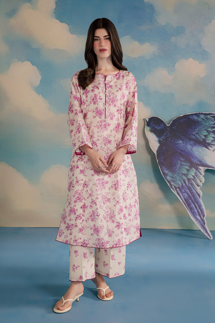 Pink Ferbera 2Pc - Printed Lawn Dress