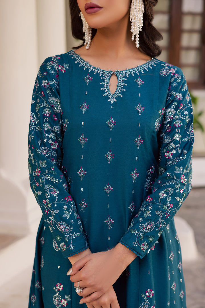 Karen 2Pc - Embroidered Karandi Dress