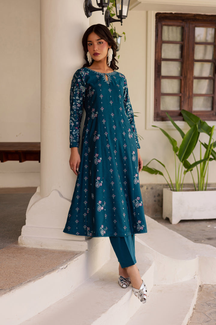 Karen 2Pc - Embroidered Karandi Dress