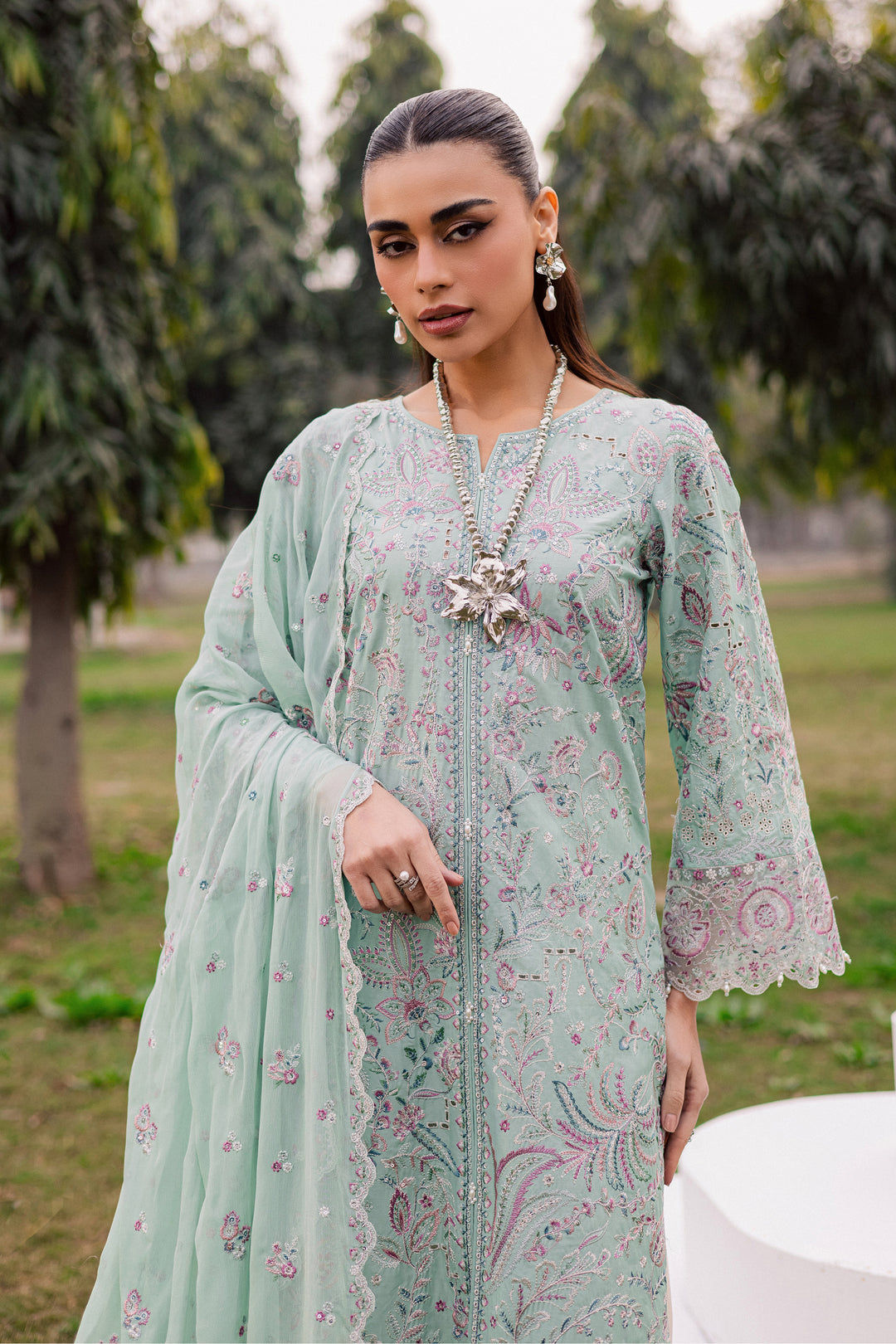 Iridule 3Pc - Festive Embroidered Lawn