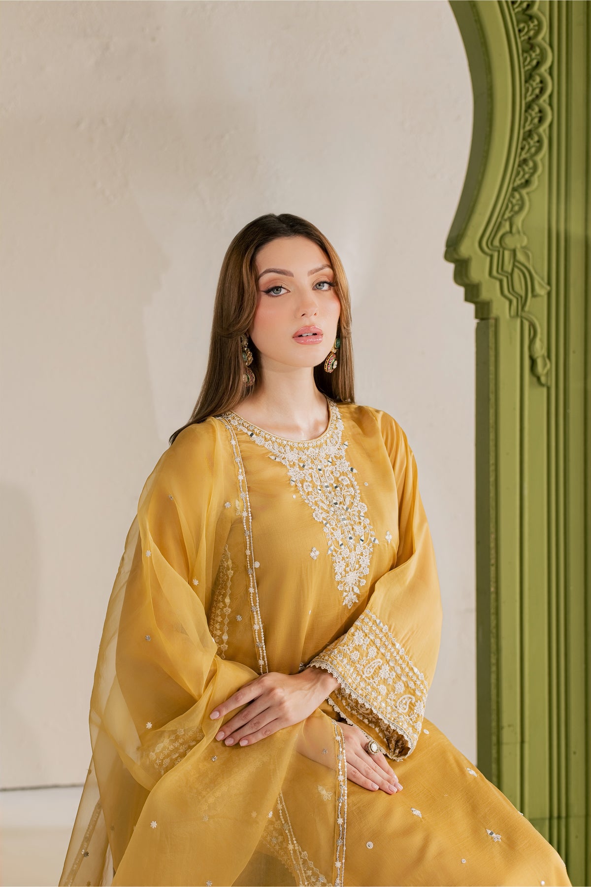 Mustard Tabeer 3Pc - Festive Luxe Pret