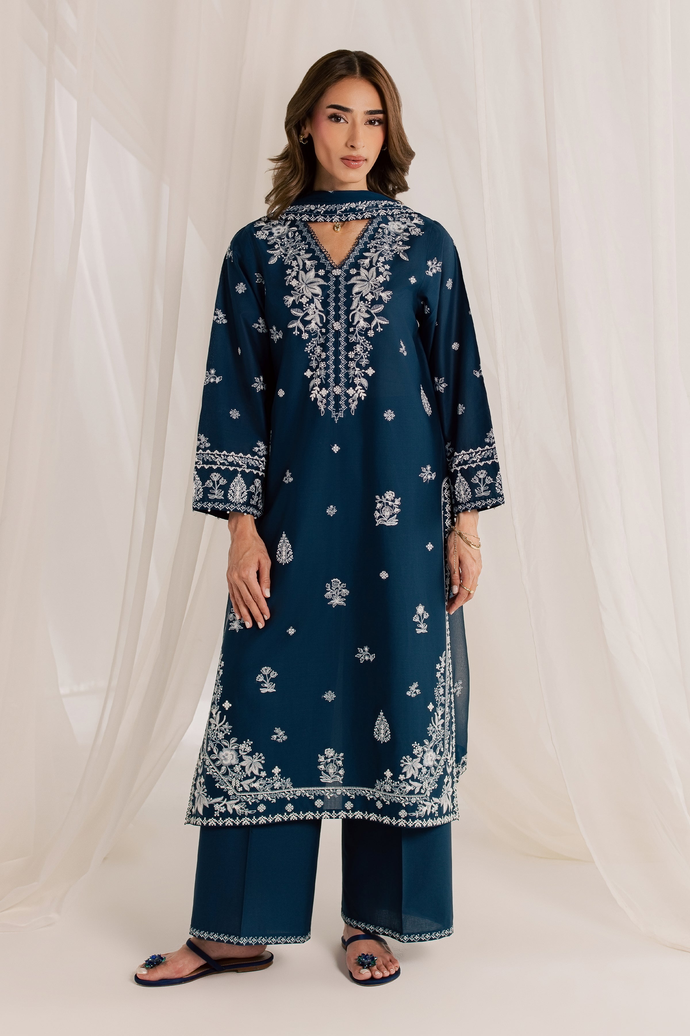 Esaam 3Pc - Embroidered Lawn Dress