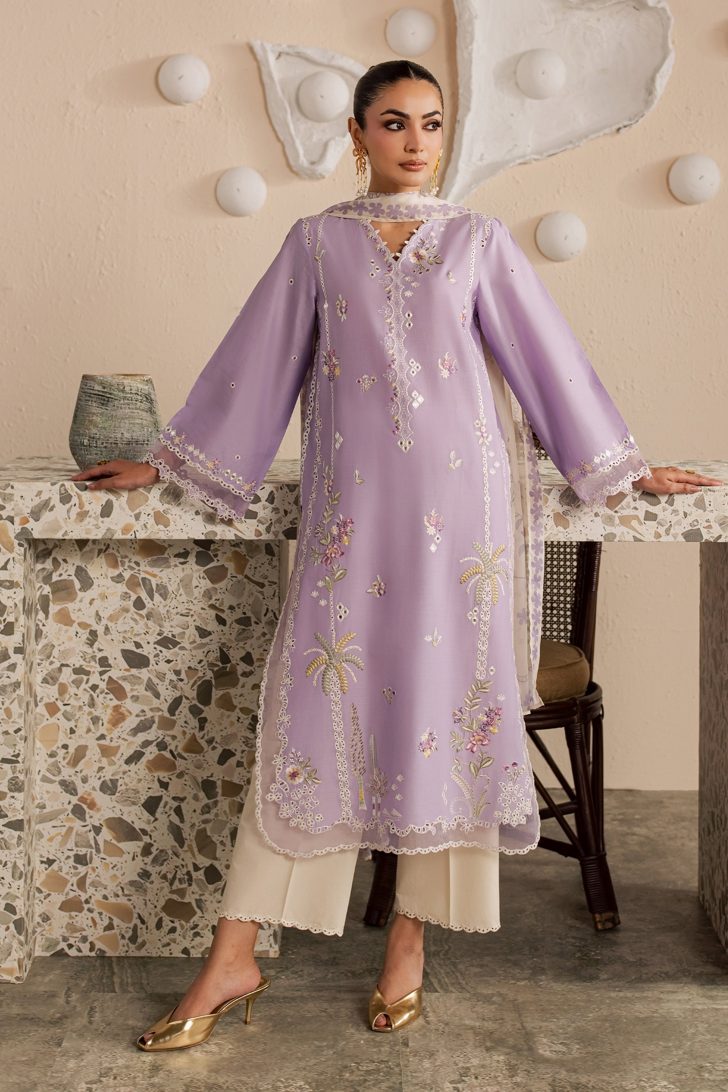 Skylie Jane 3Pc - Embroidered Lawn Dress