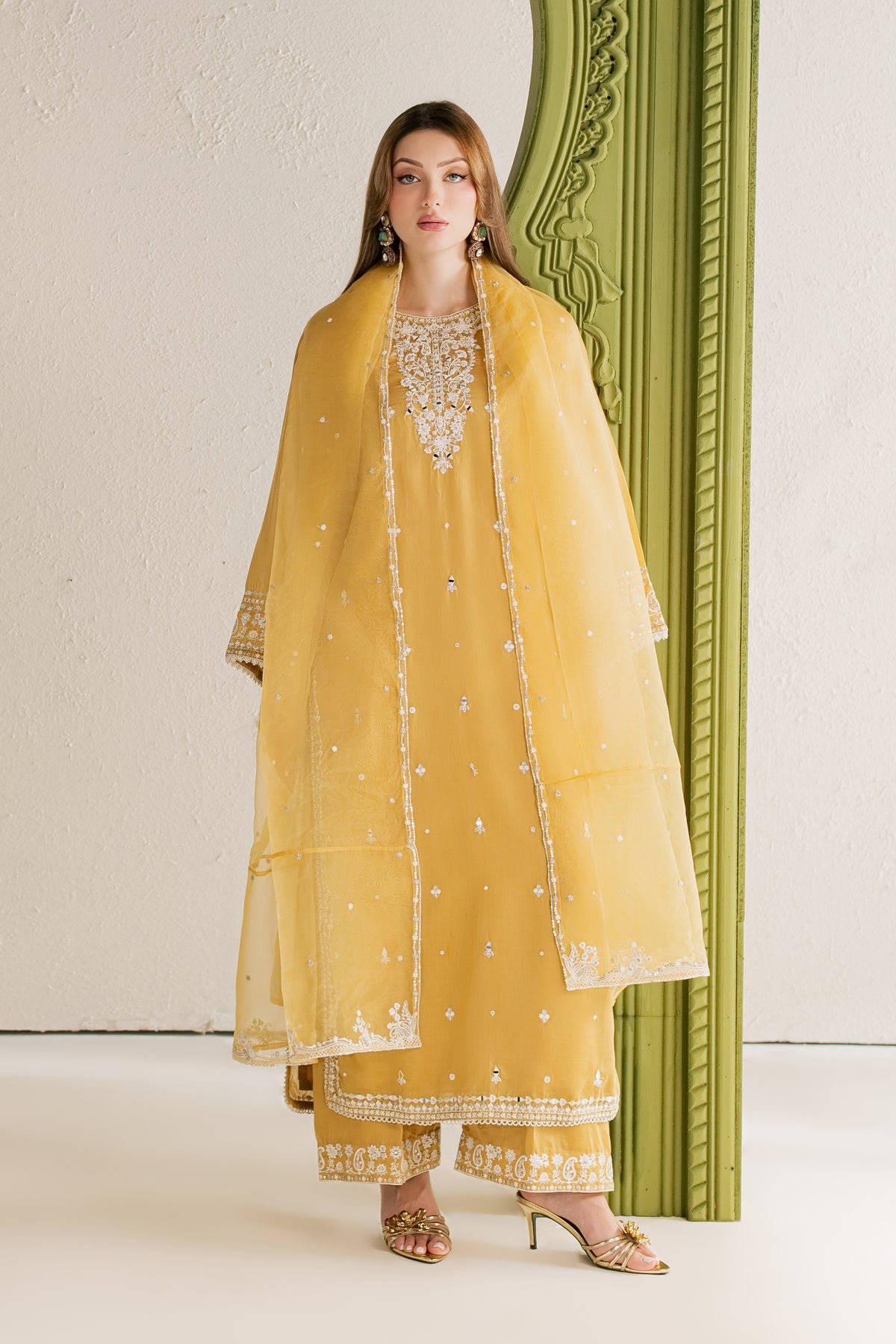 Mustard Tabeer 3Pc - Festive Luxe Pret