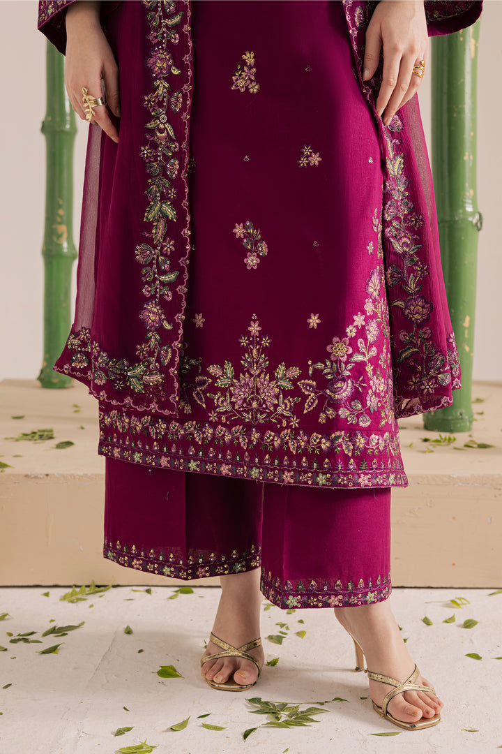 Omavi 3Pc - Embroidered Khaddar Dress