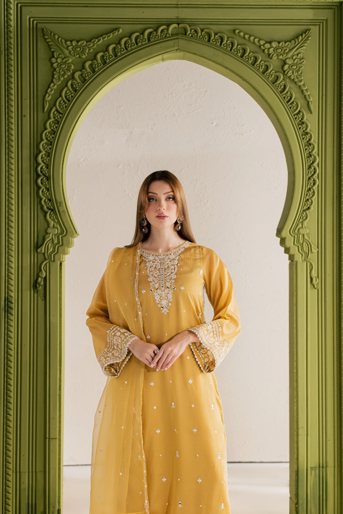 Mustard Tabeer 3Pc - Festive Luxe Pret