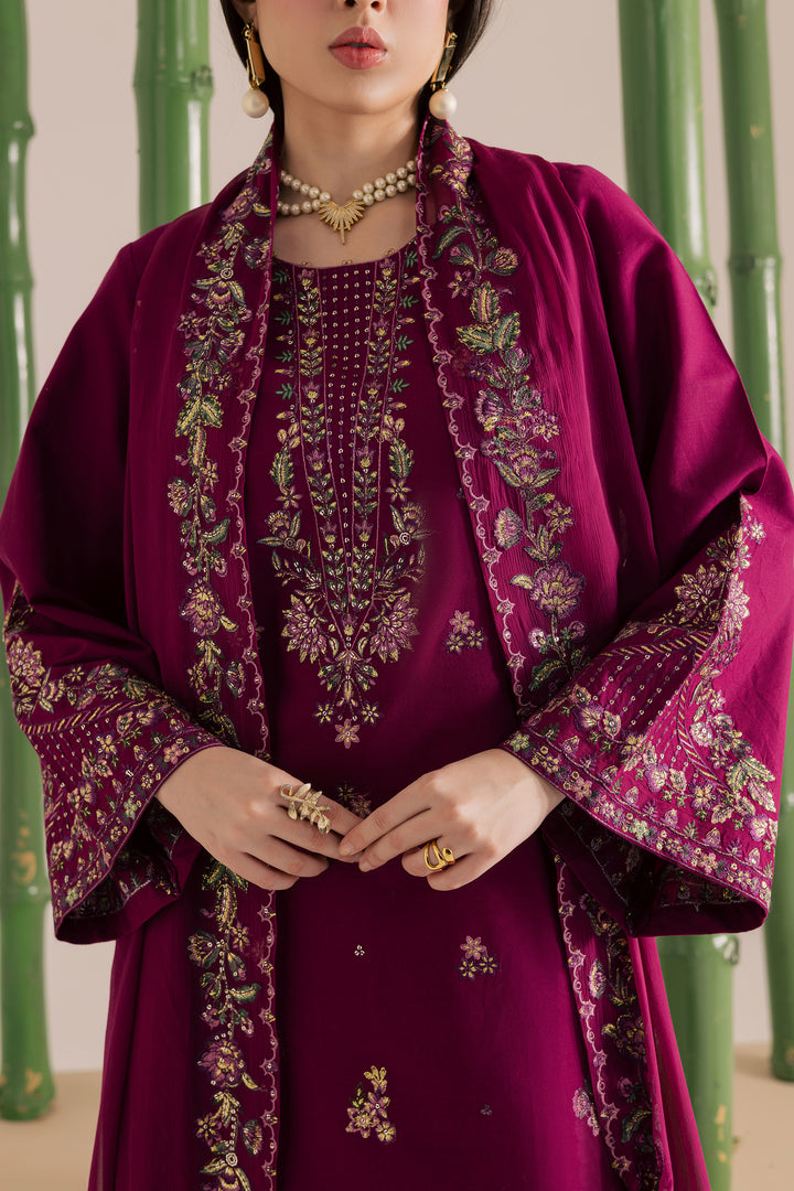 Omavi 3Pc - Embroidered Khaddar Dress