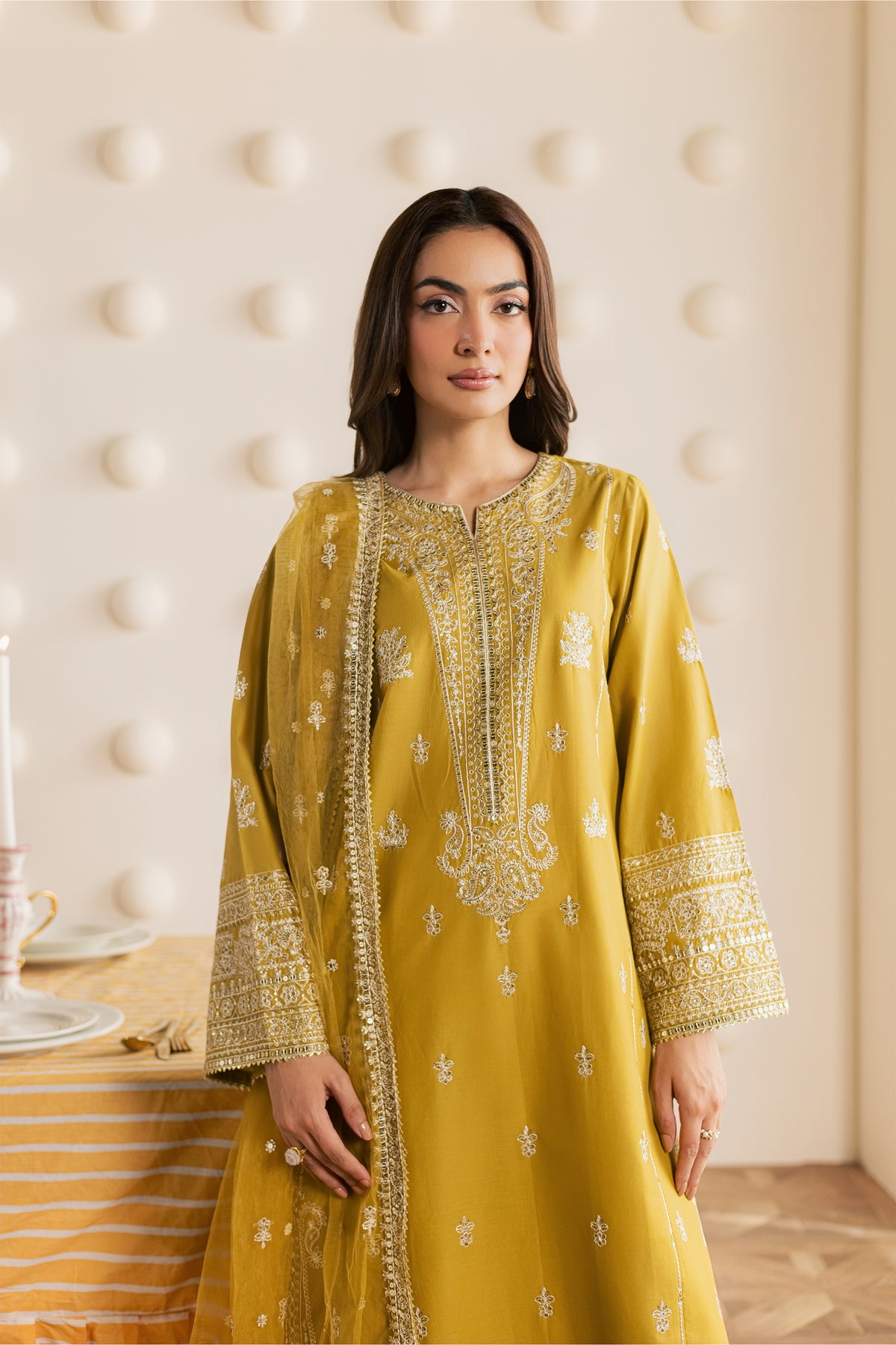 Laiya 3Pc - Embroidered Cambric Pret
