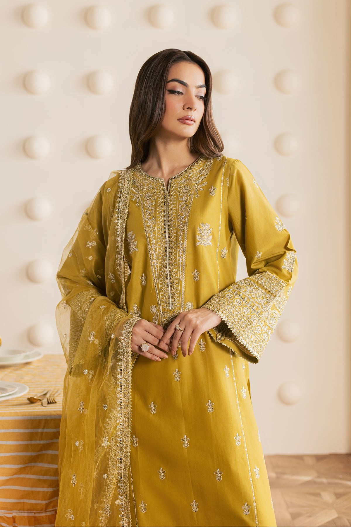 Laiya 3Pc - Embroidered Cambric Pret