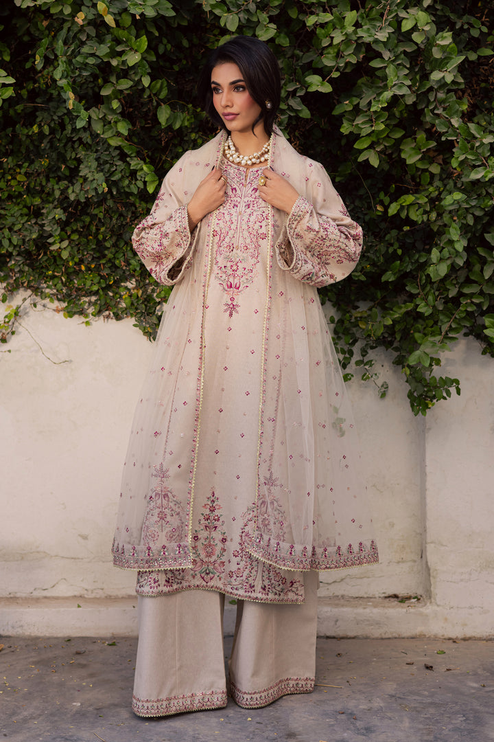 Fleur 3Pc - Embroidered Khaddar Dress