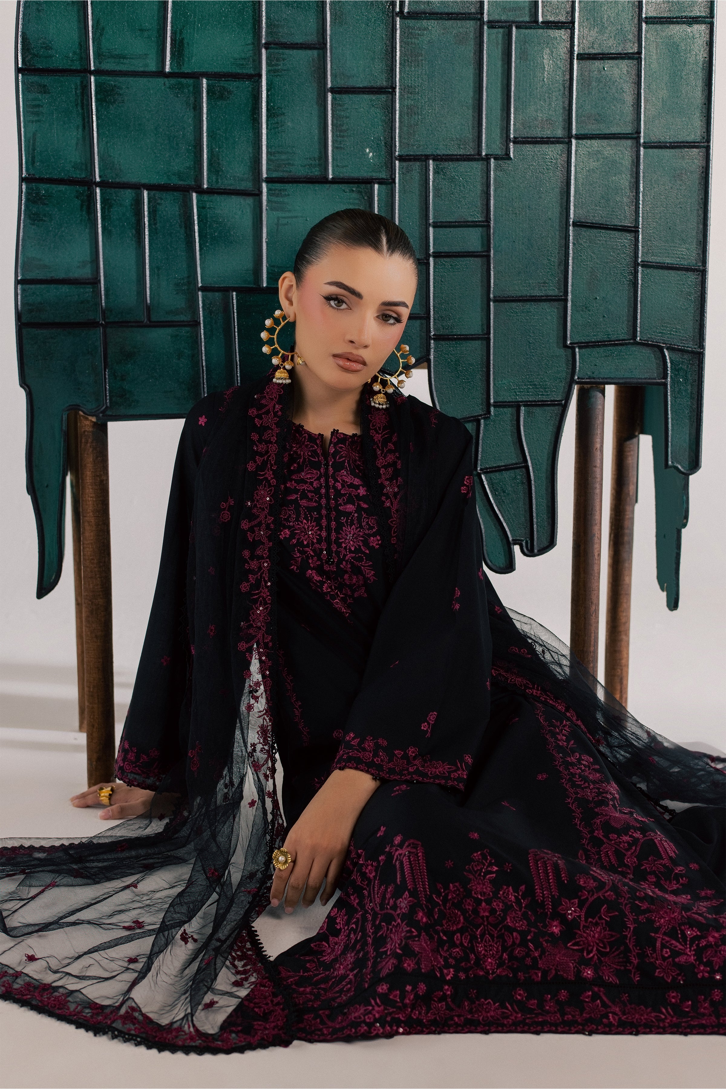 Surkh Saaya 3Pc - Luxury Embroidered Lawn