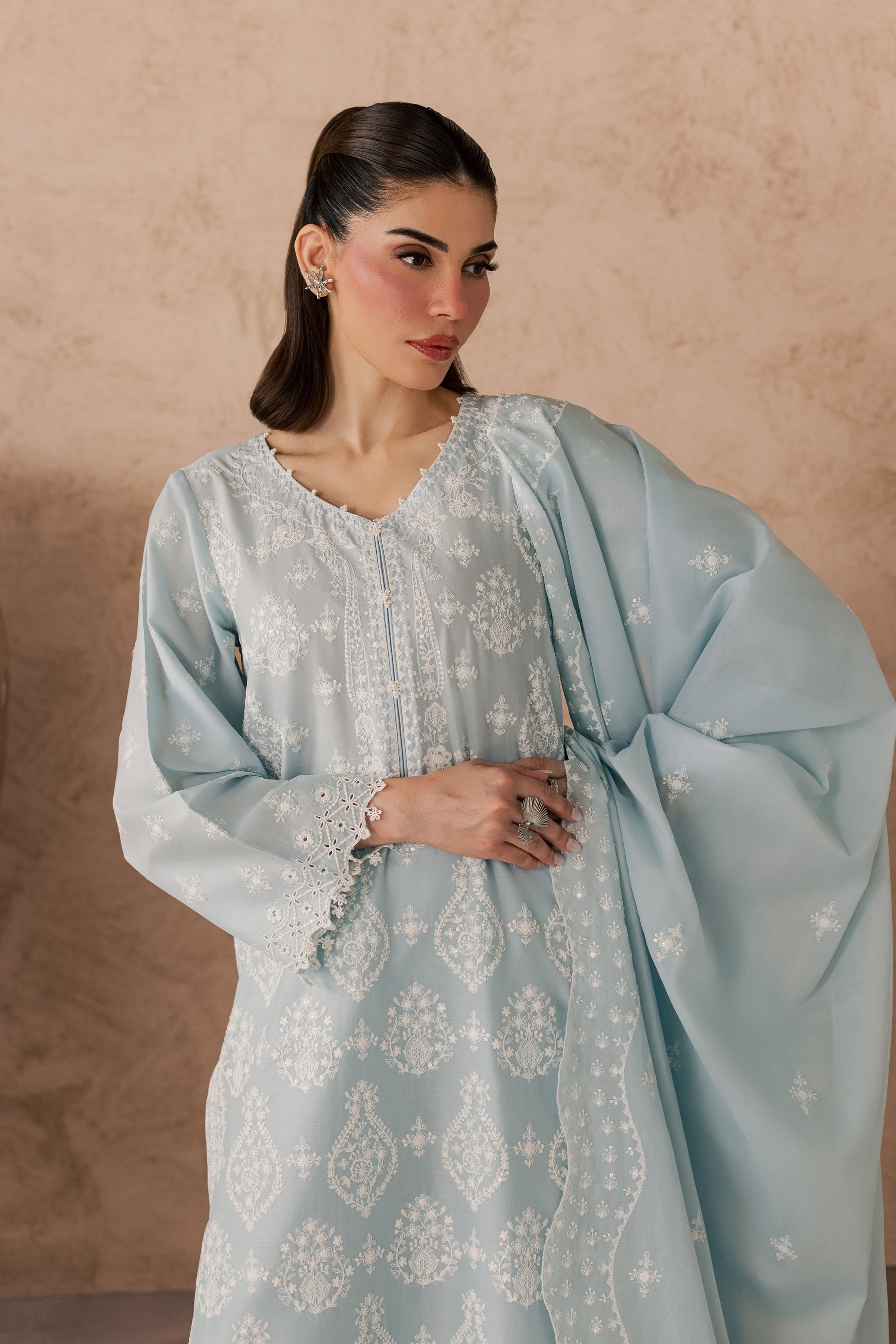 Leon 3Pc - Embroidered Lawn Dress
