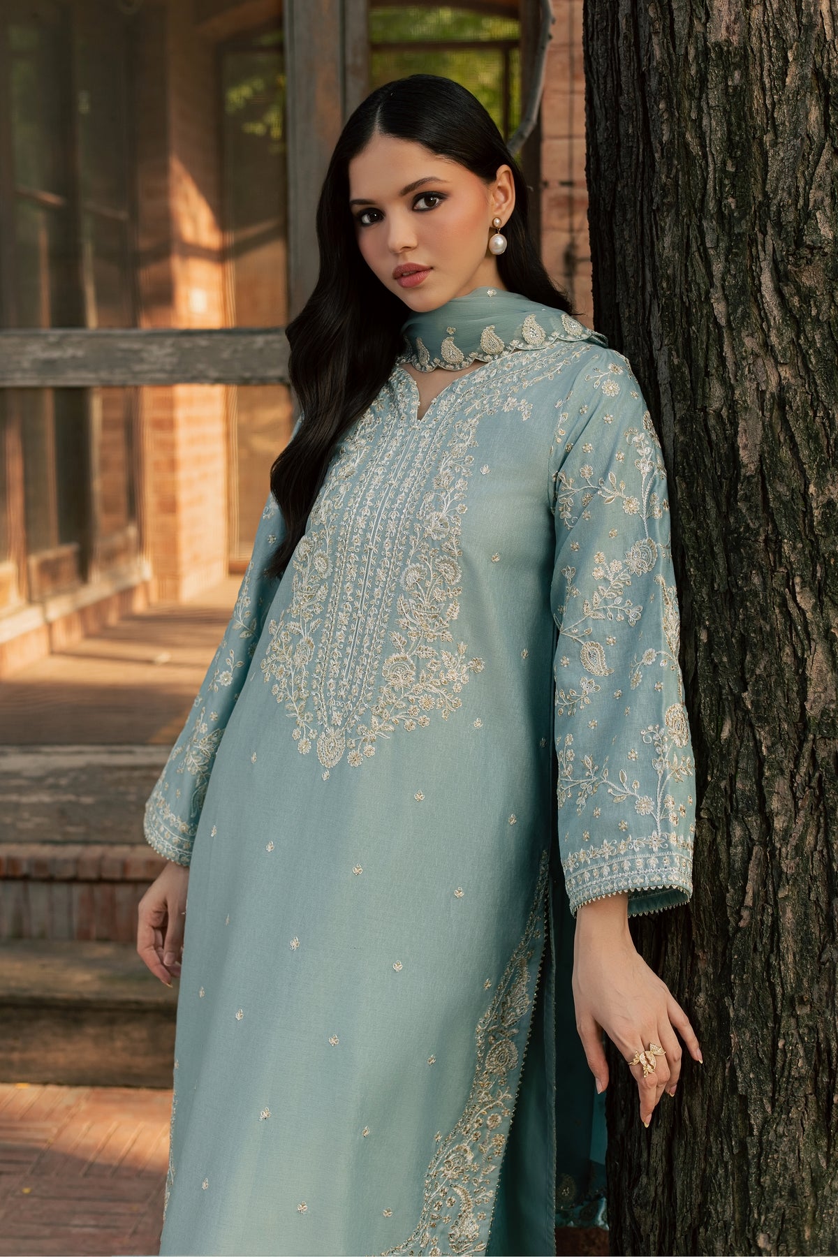 Faheema 3Pc - Embroidered Karandi Pret