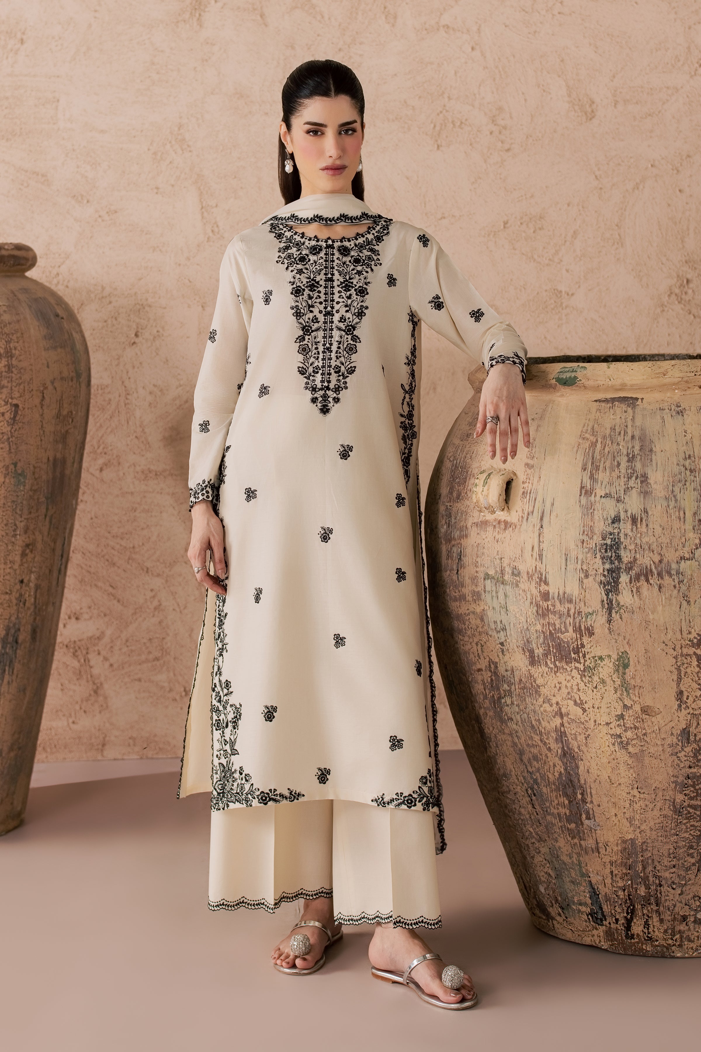 Sia 3Pc - Embroidered Lawn Dress
