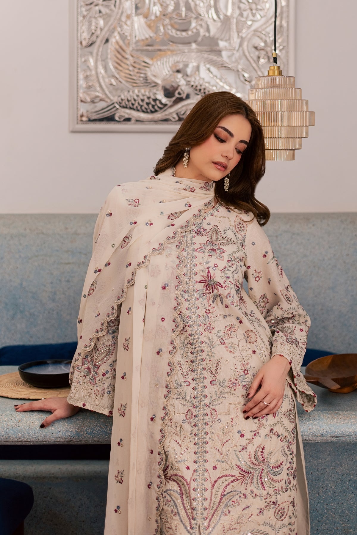 Soraya 3Pc - Embroidered Karandi Pret