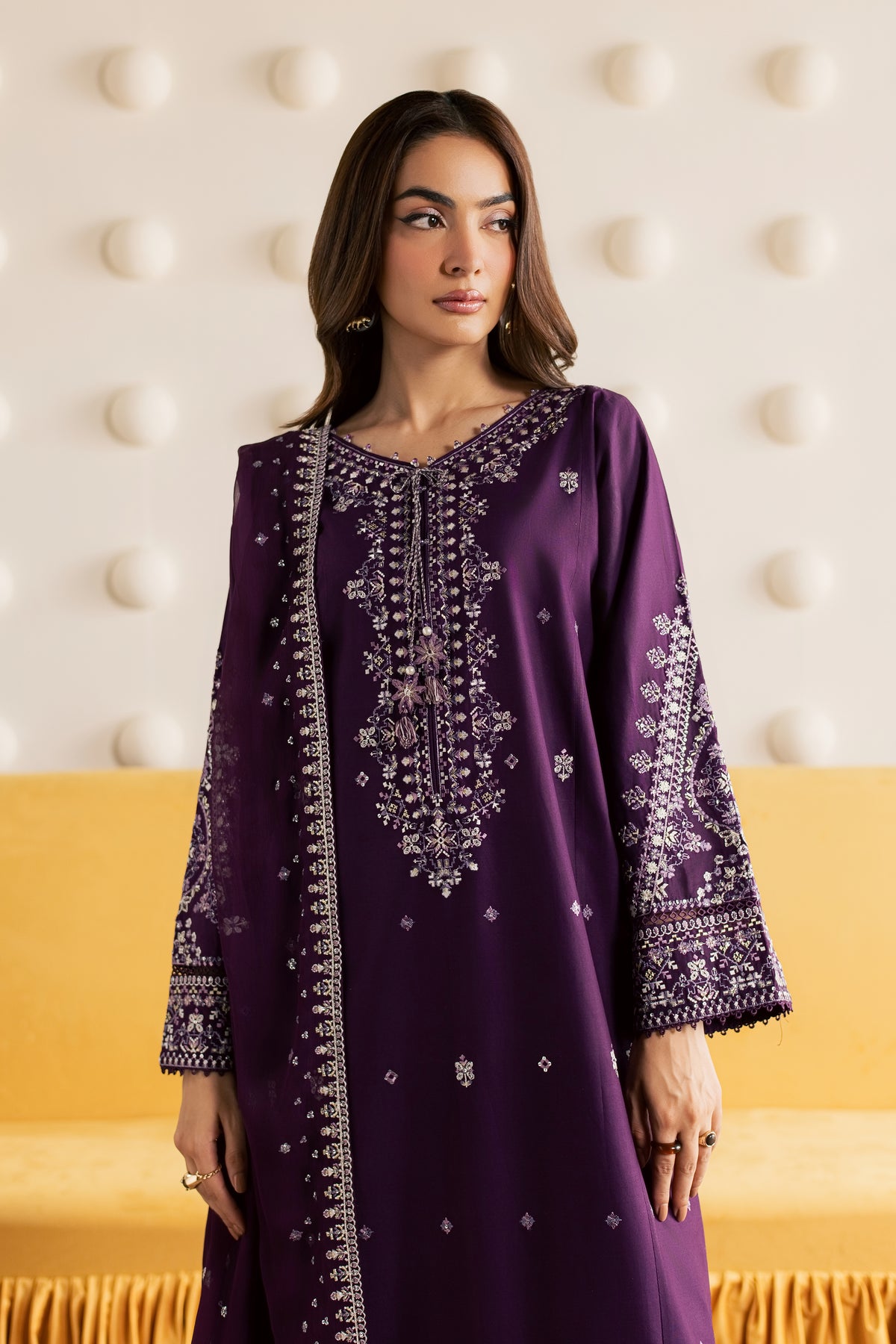 Naushi 3Pc - Embroidered Cambric Pret