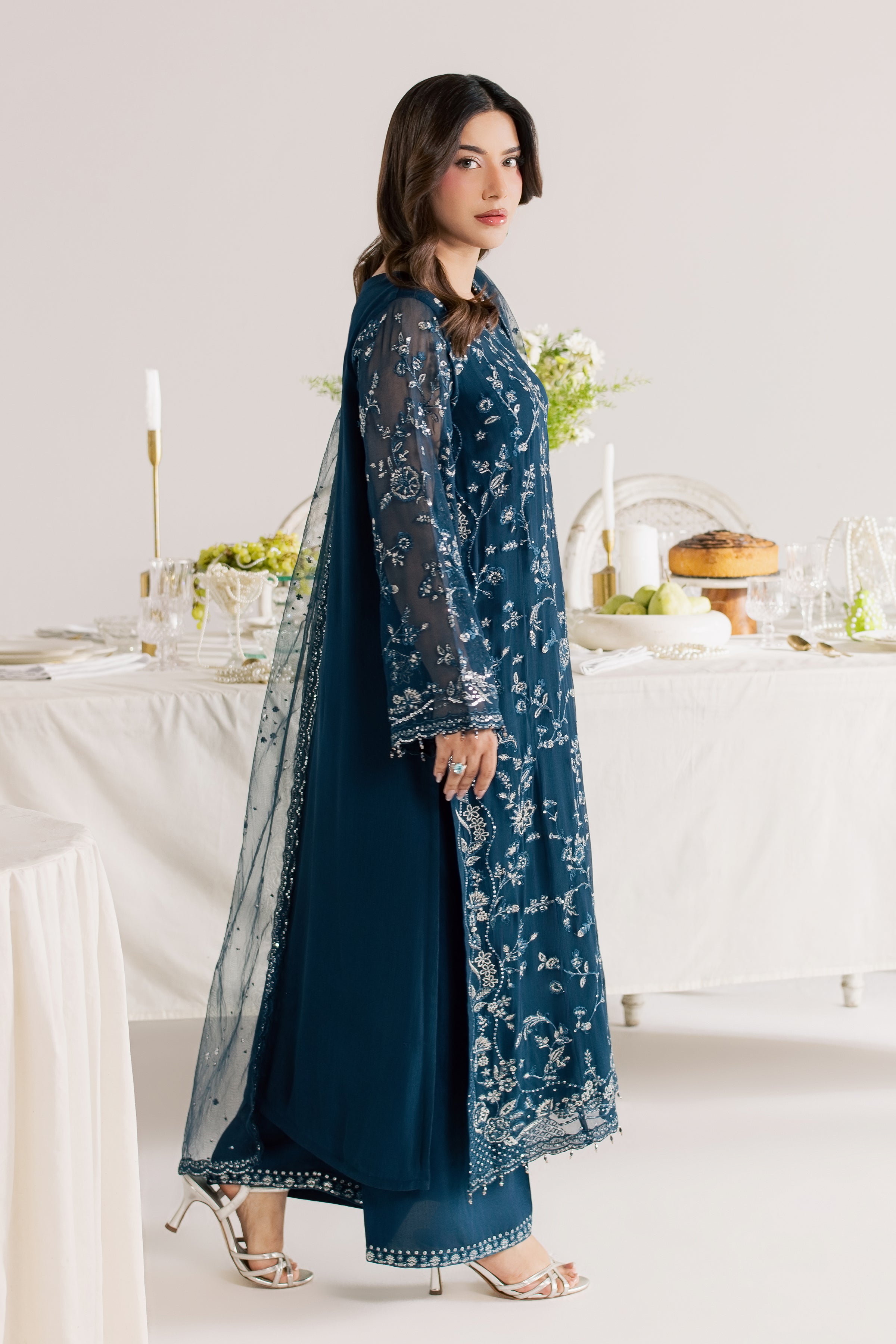 Teal Neesha 3Pc - Festive Luxe Pret