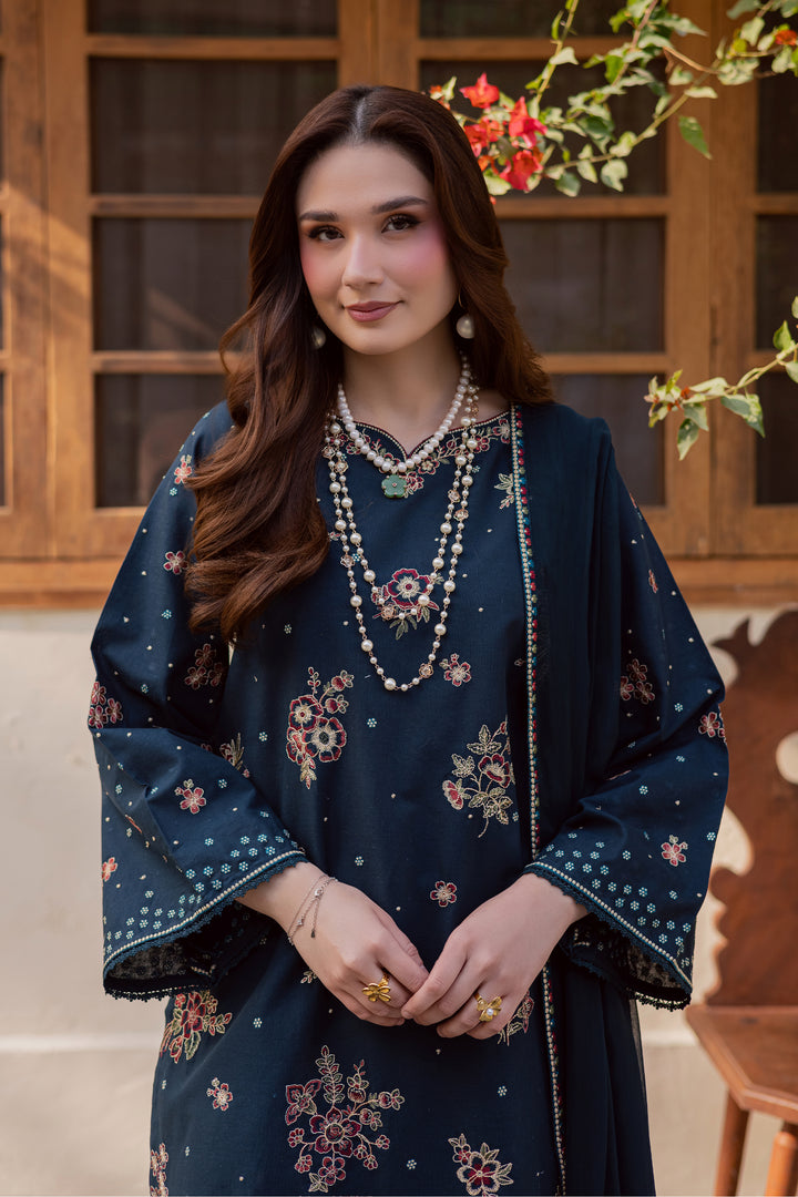 Gold Ocean 3Pc - Embroidered Khaddar Dress