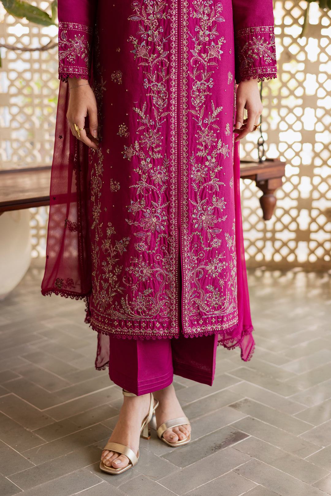 Ainsley 3Pc - Embroidered Khaddar Dress