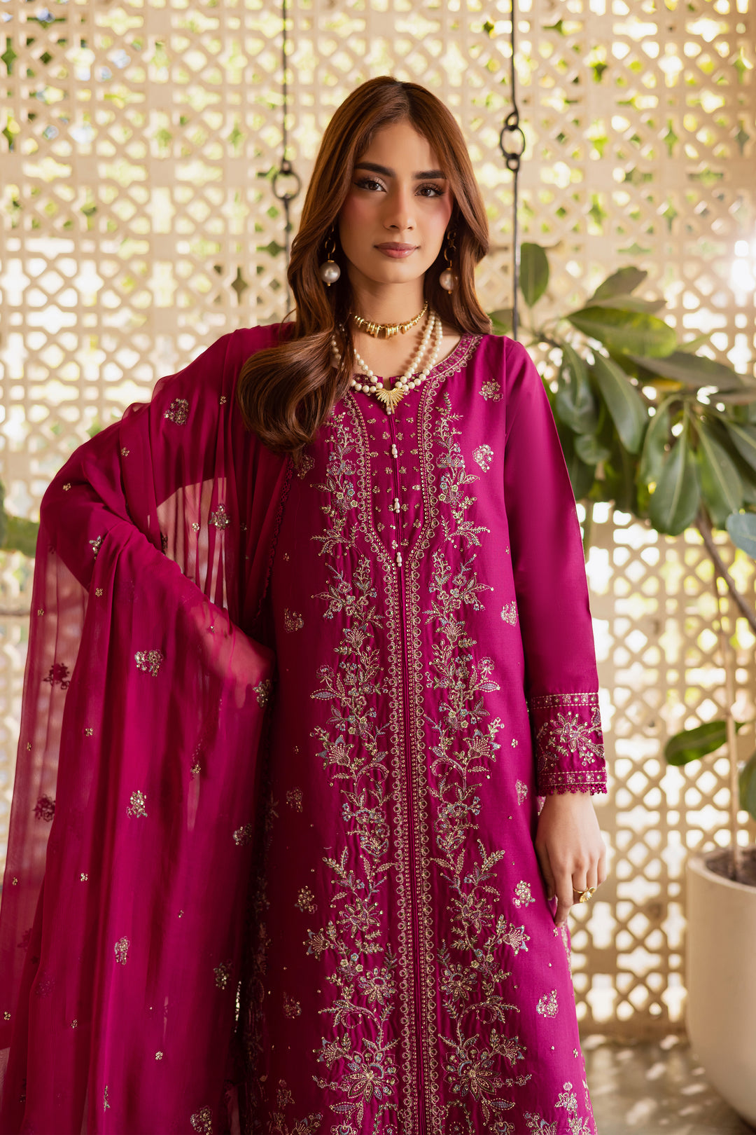 Ainsley 3Pc - Embroidered Khaddar Dress