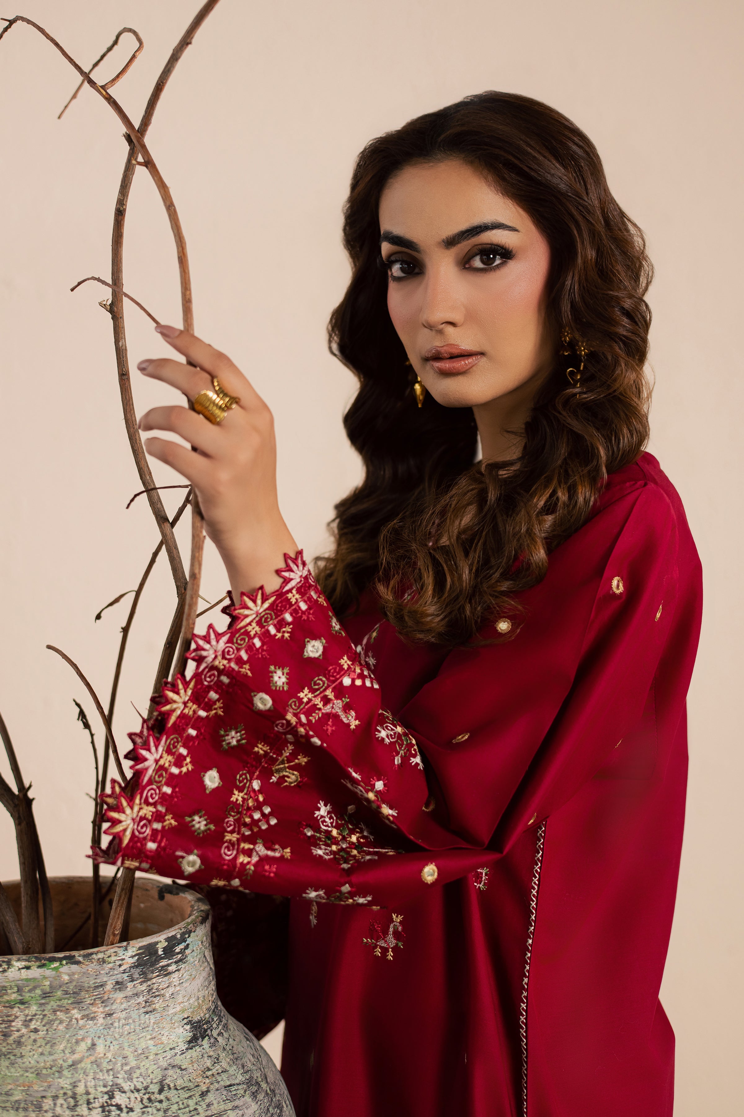 Maroon Santro 2Pc - Embroidered Lawn Dress