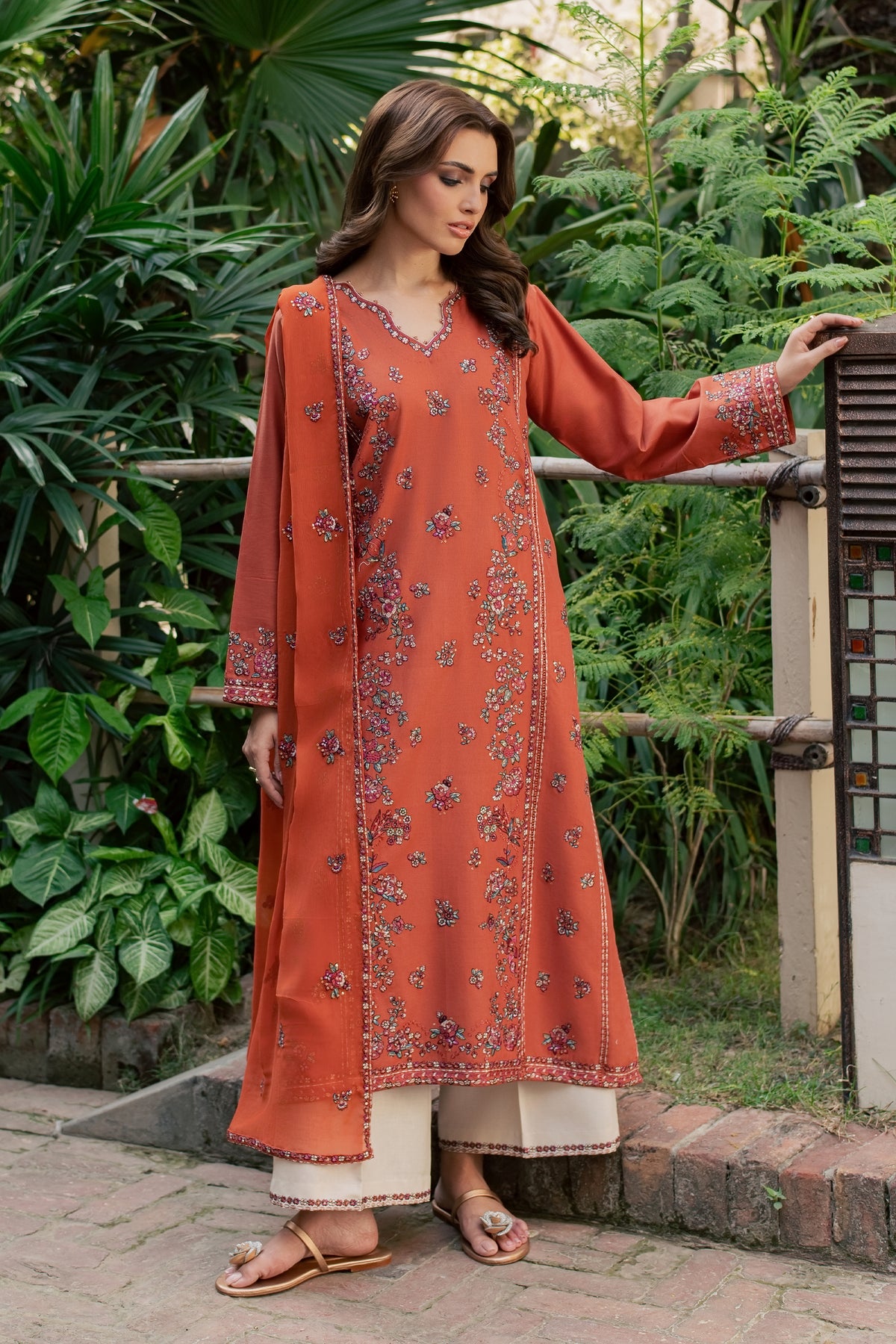 Leilani 3Pc - Embroidered Khaddar Pret