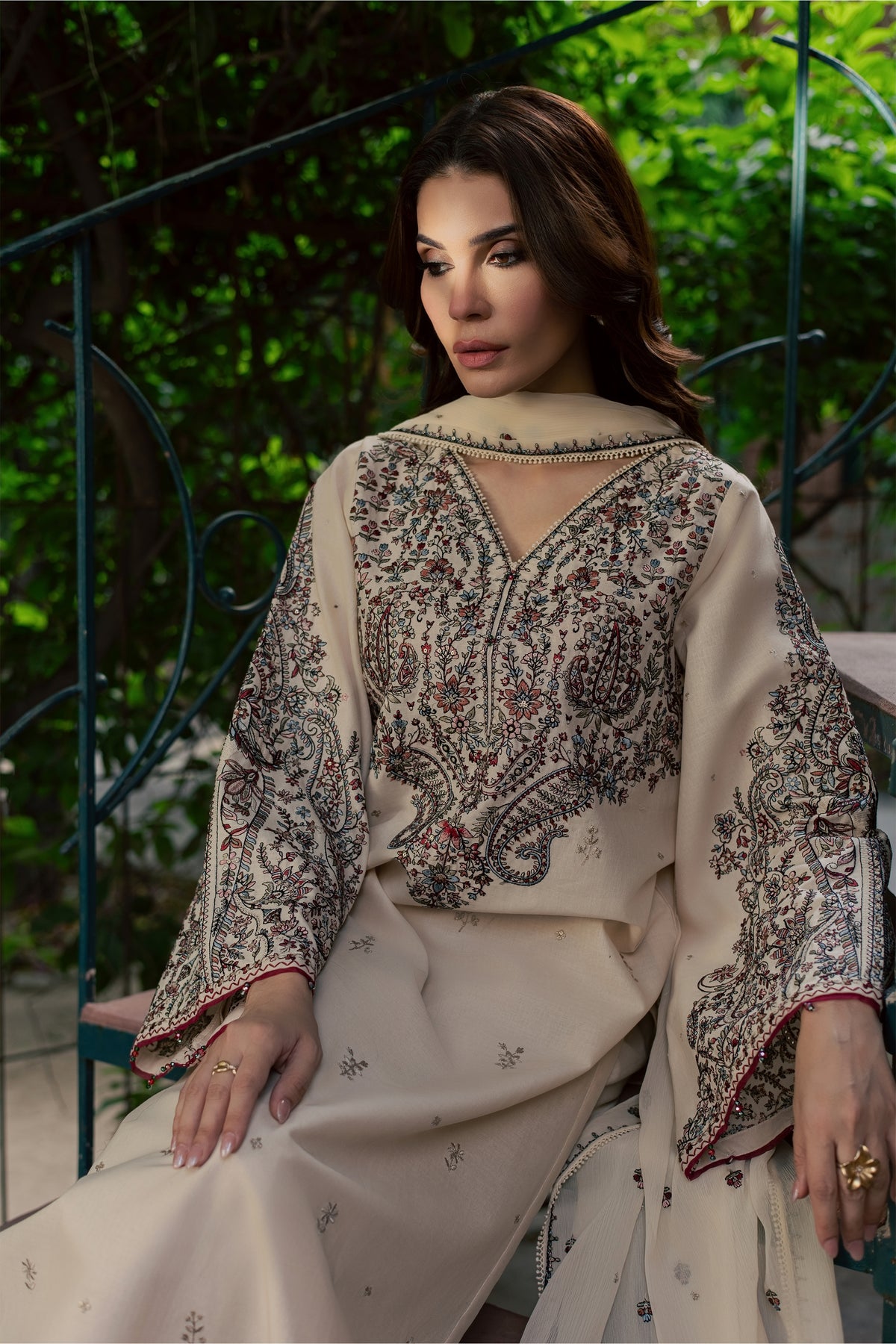 Azm 3Pc - Embroidered Khaddar Pret