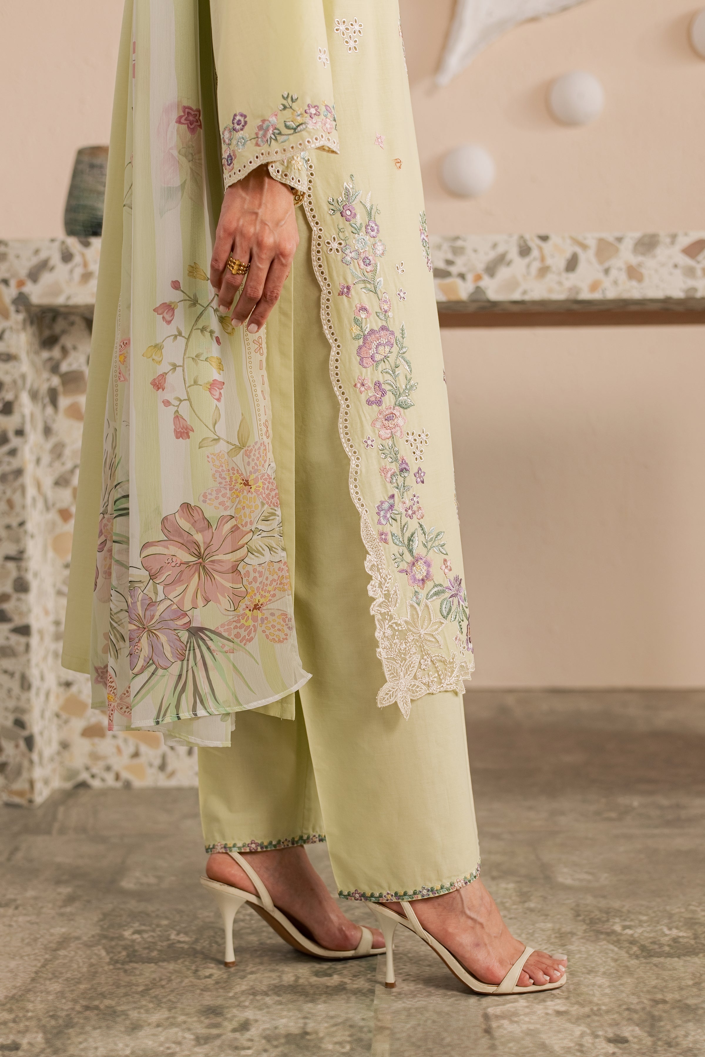Eris 3Pc - Embroidered Lawn Dress