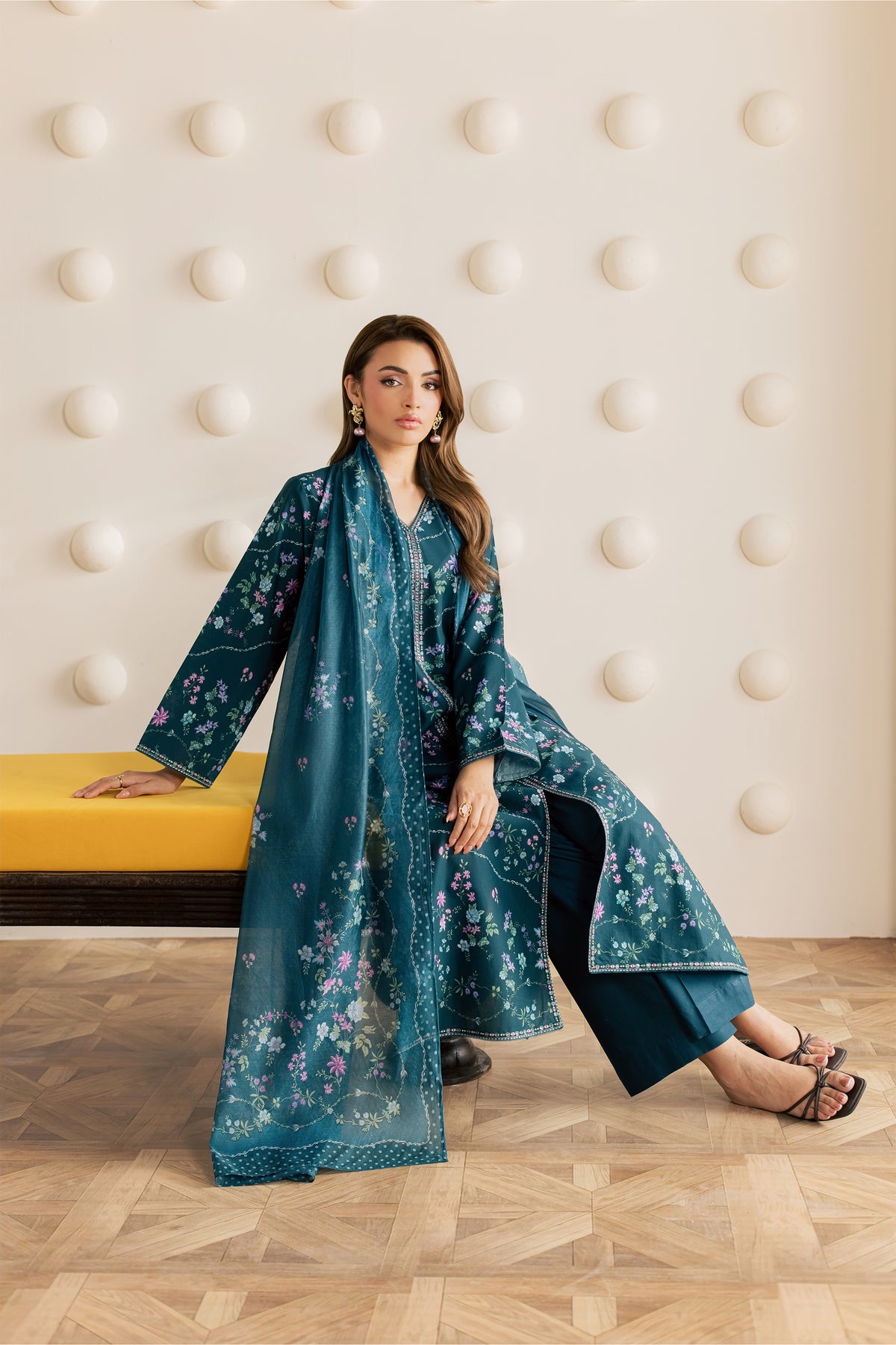 Aswa 3Pc - Embroidered Cambric Pret